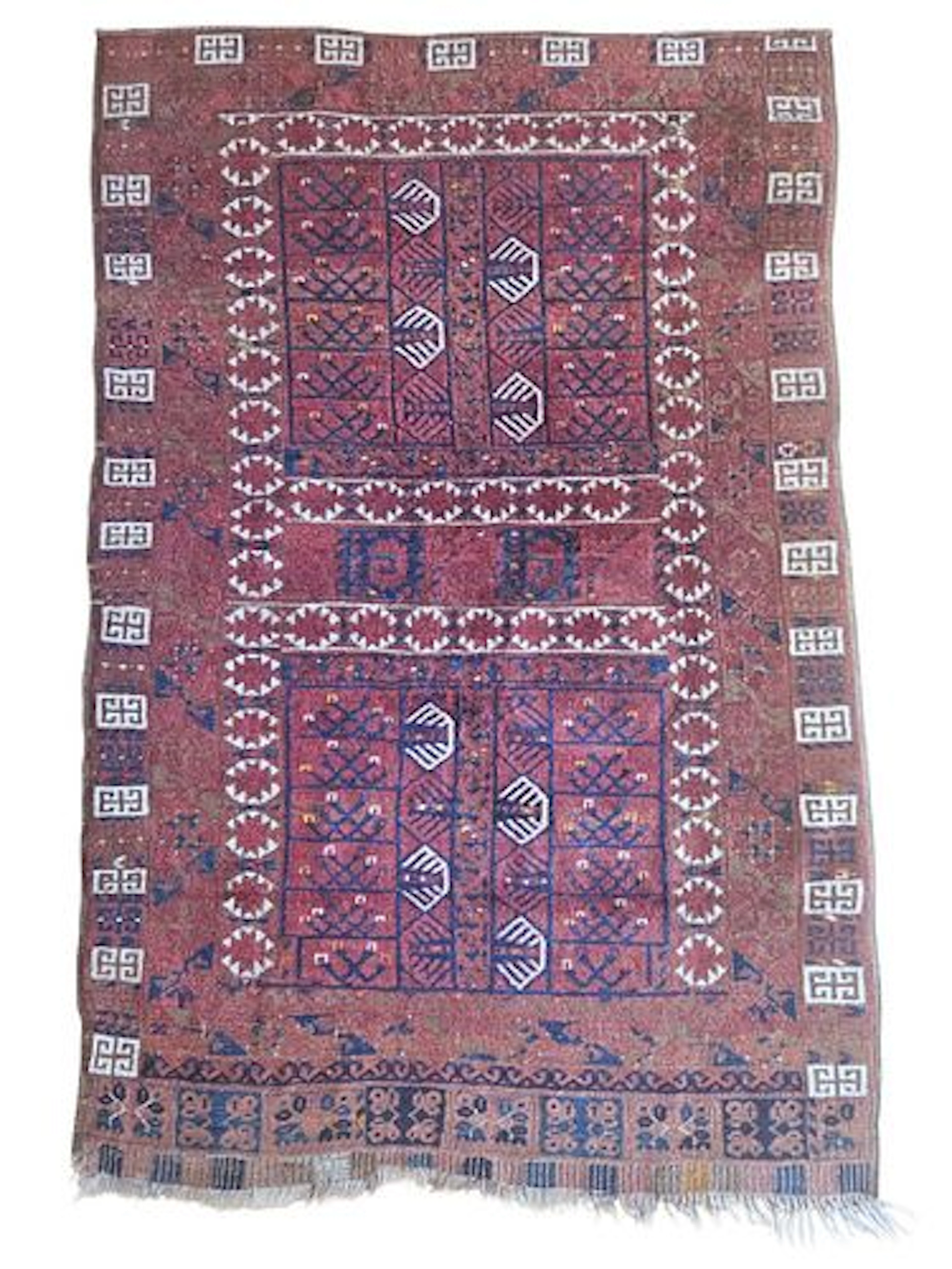 Vintage Hachlou Teke Turkmen Rug 3'11" x 6'