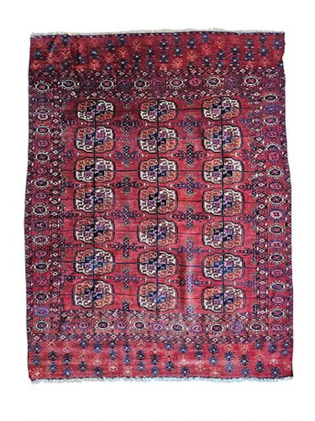 Vintage Teke Turkman Bukhara Rug 3'7" x 4'9"