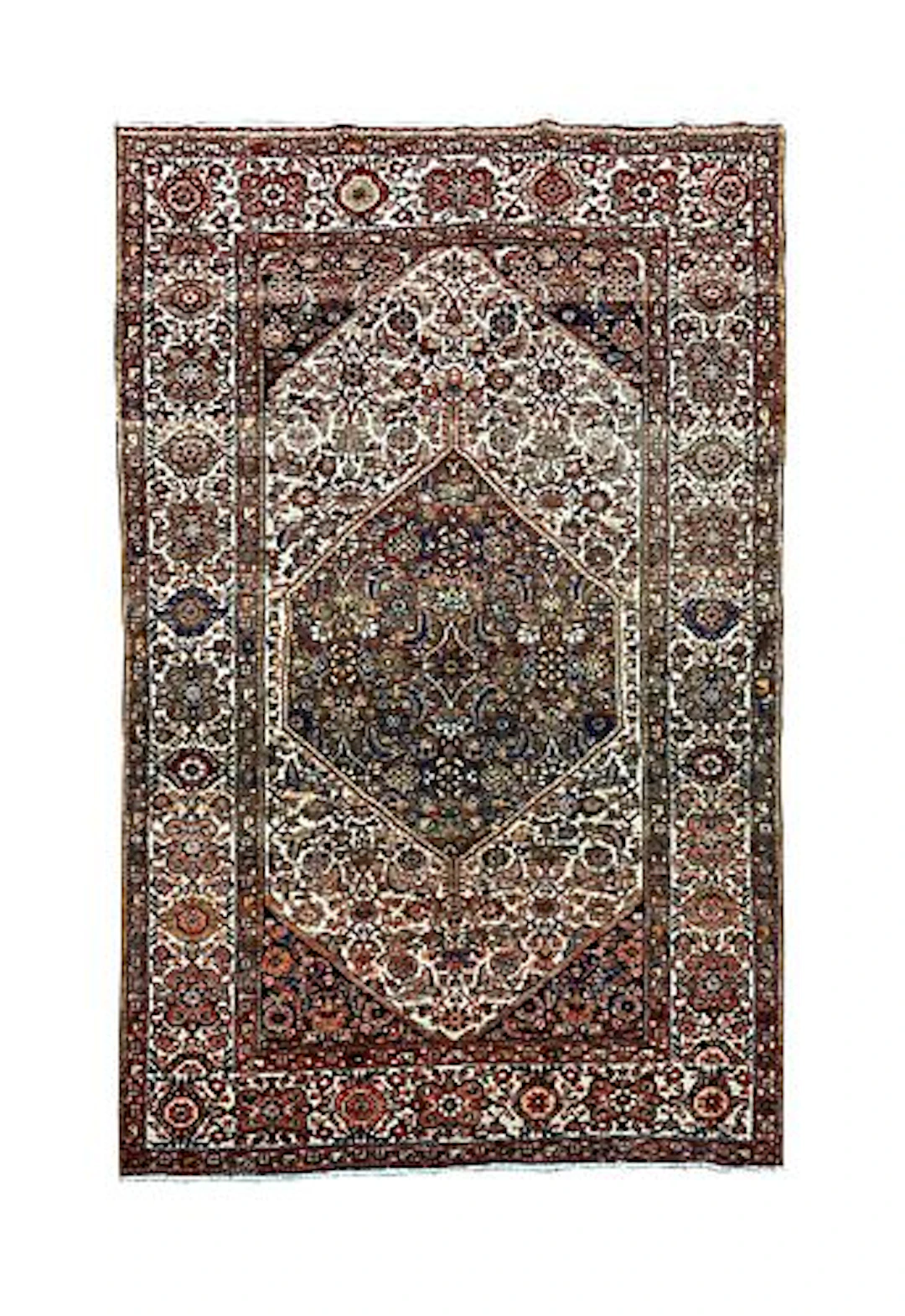Antique Persian Malayer Wool Rug 4'4" x 6'5"