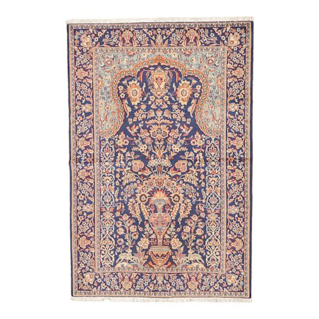 Semi-Antique Persian Kashan Rug 4'5" x 6'7"