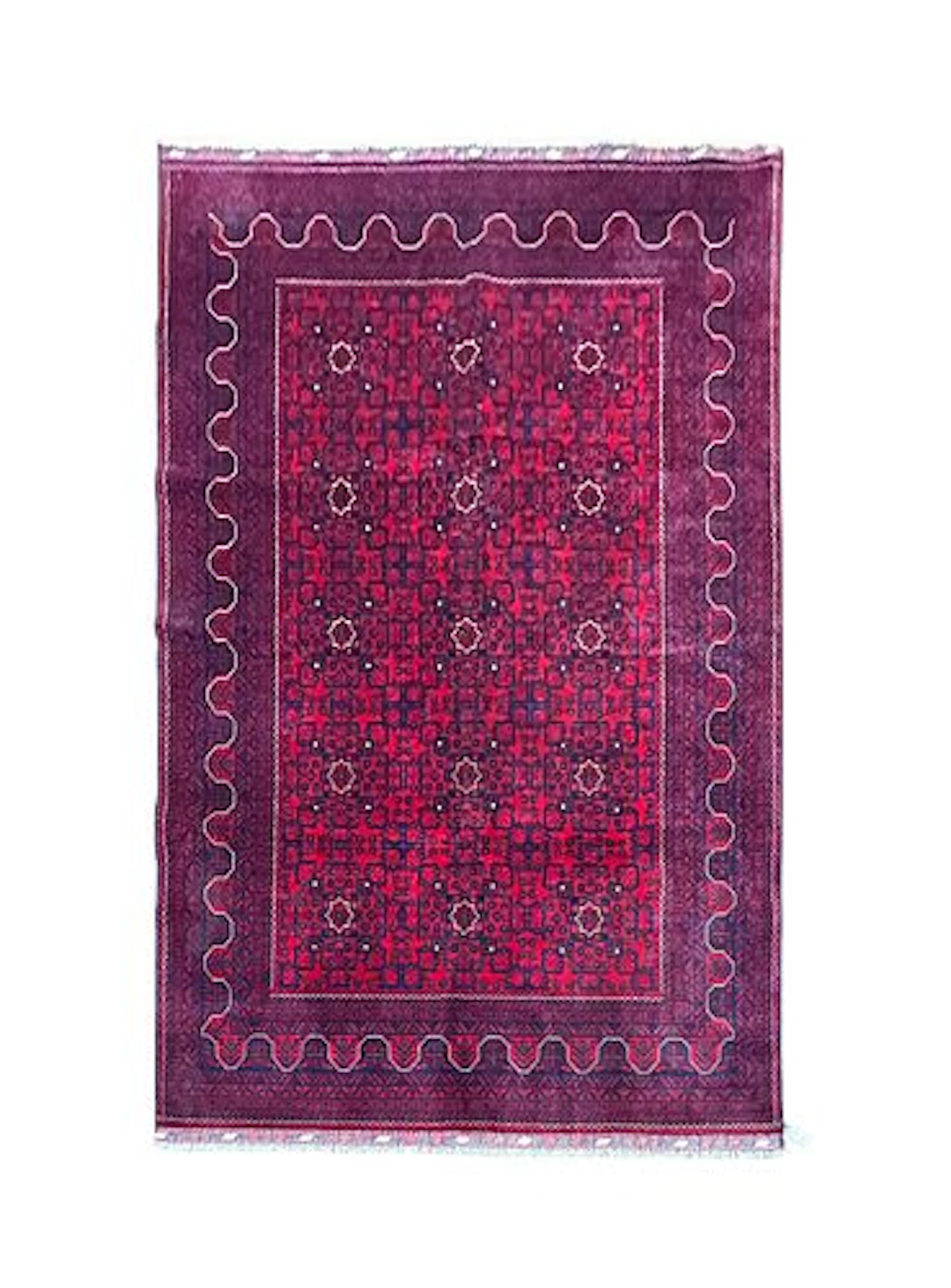 Afghan Turkmen Wool Rug 6'7" x 9'8"