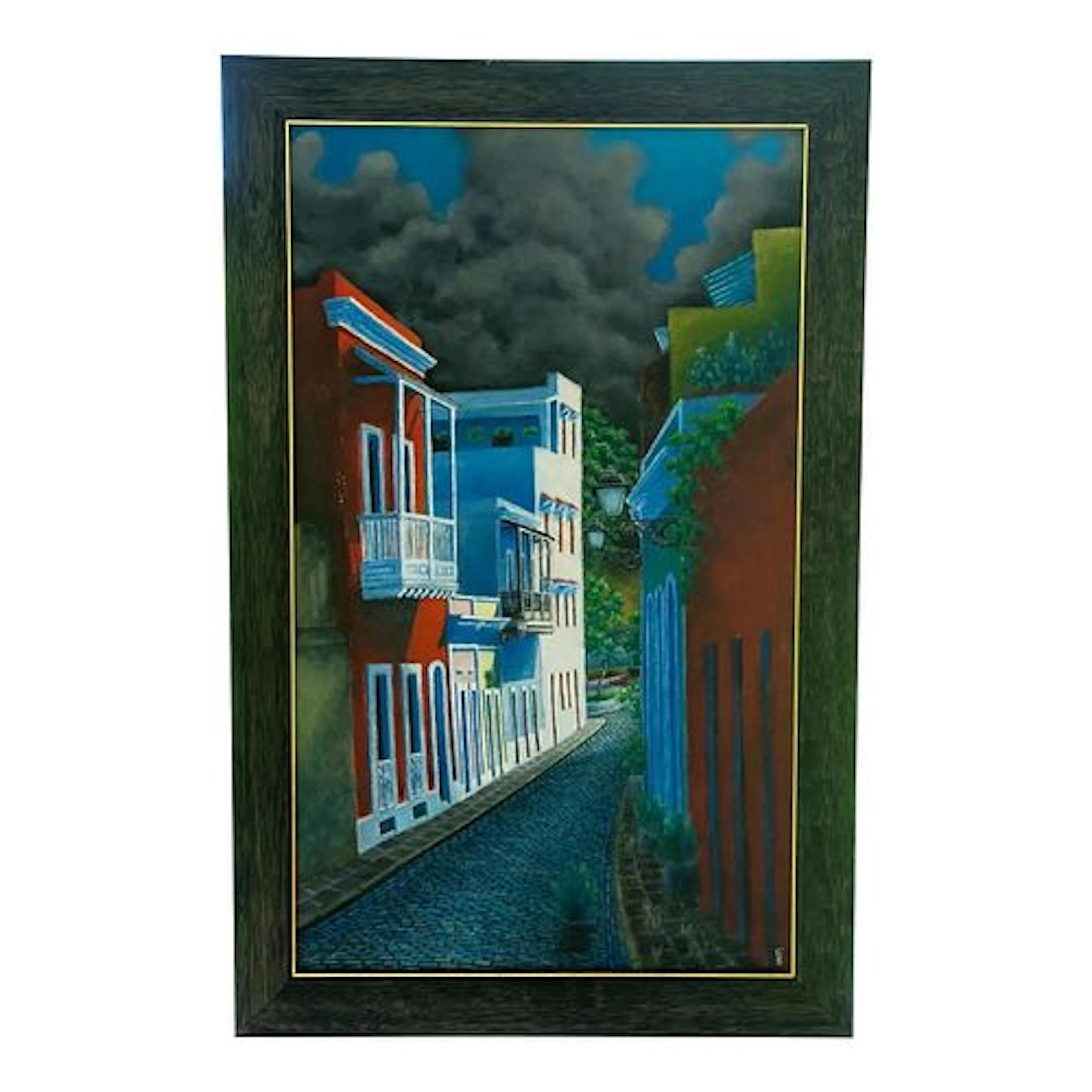 Late 20th Century Signed Nico - Street Scene, Oil on Canvas