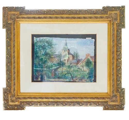 H. Claude Pissarro - Le Manoir De Lecy, Pastel