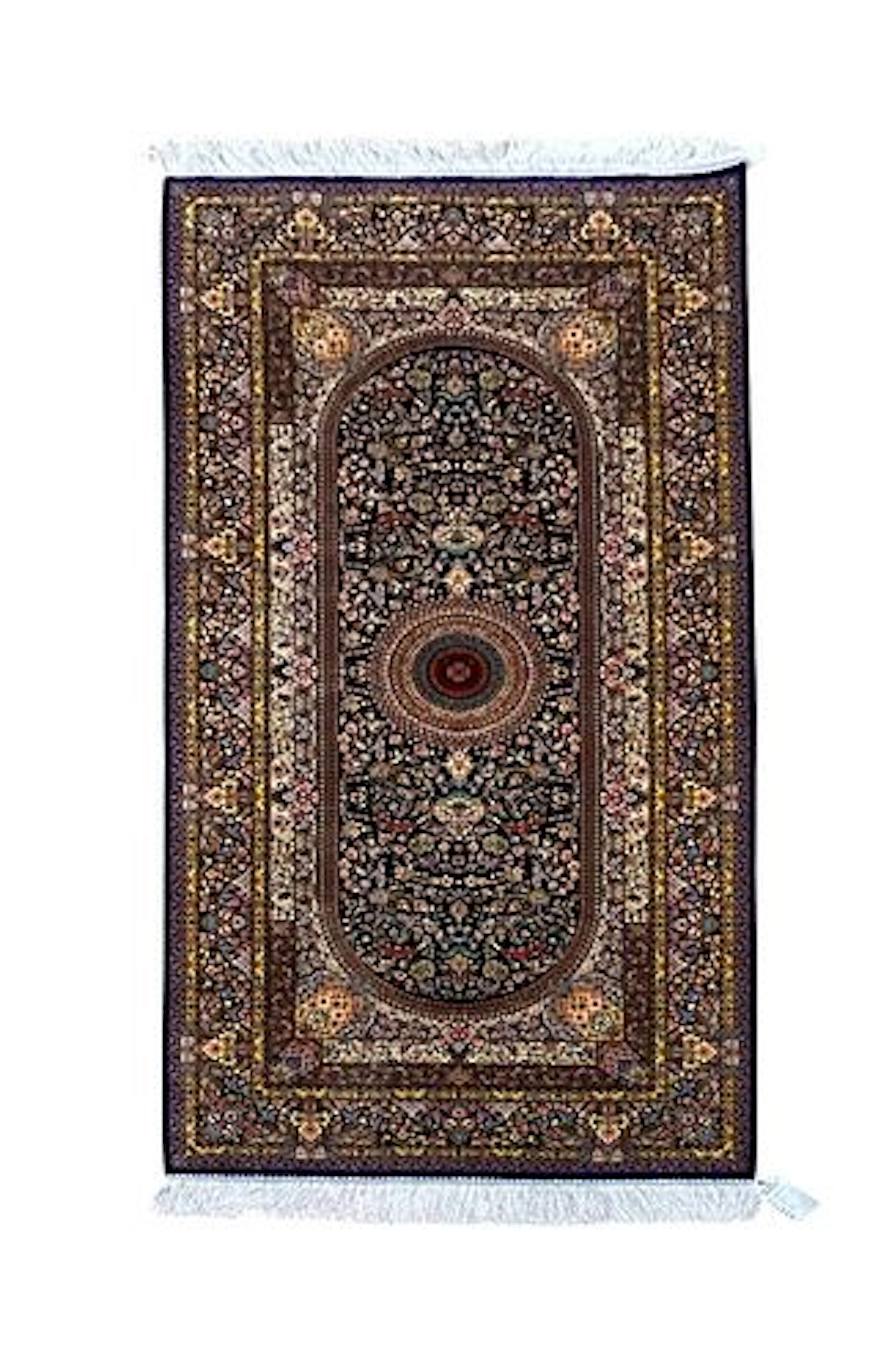 Persian Qum Silk Machine Made Rug 3'2" x 6'6"