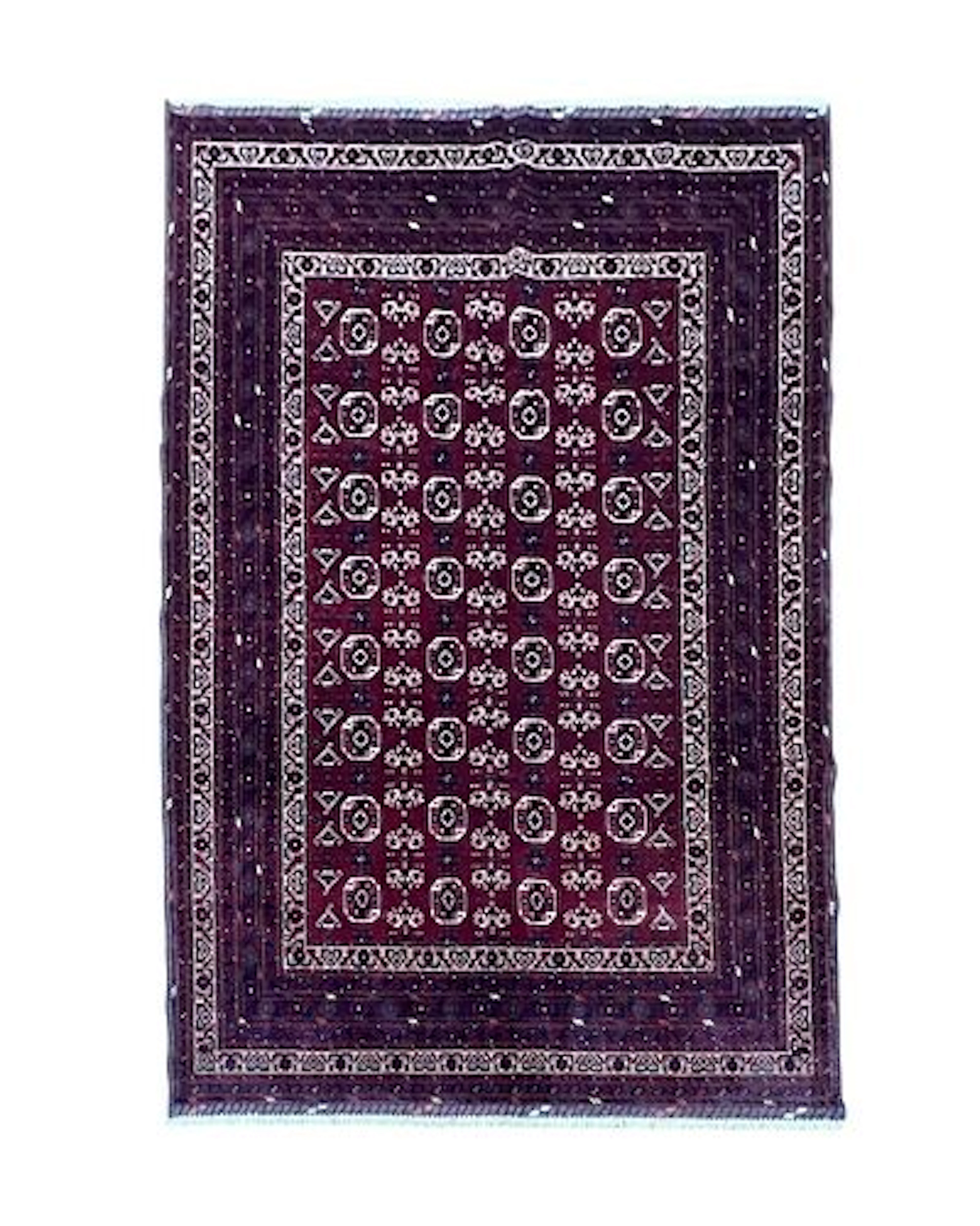 Afghan Turkmen Waziri Wool Rug 6'8" x 9'9"