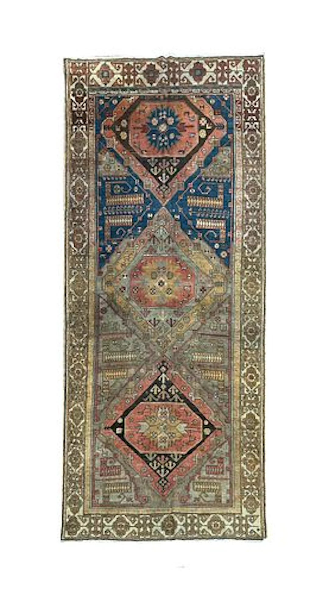 Antique Turkish Geometric Wool Runner 5'3" x 11'10"