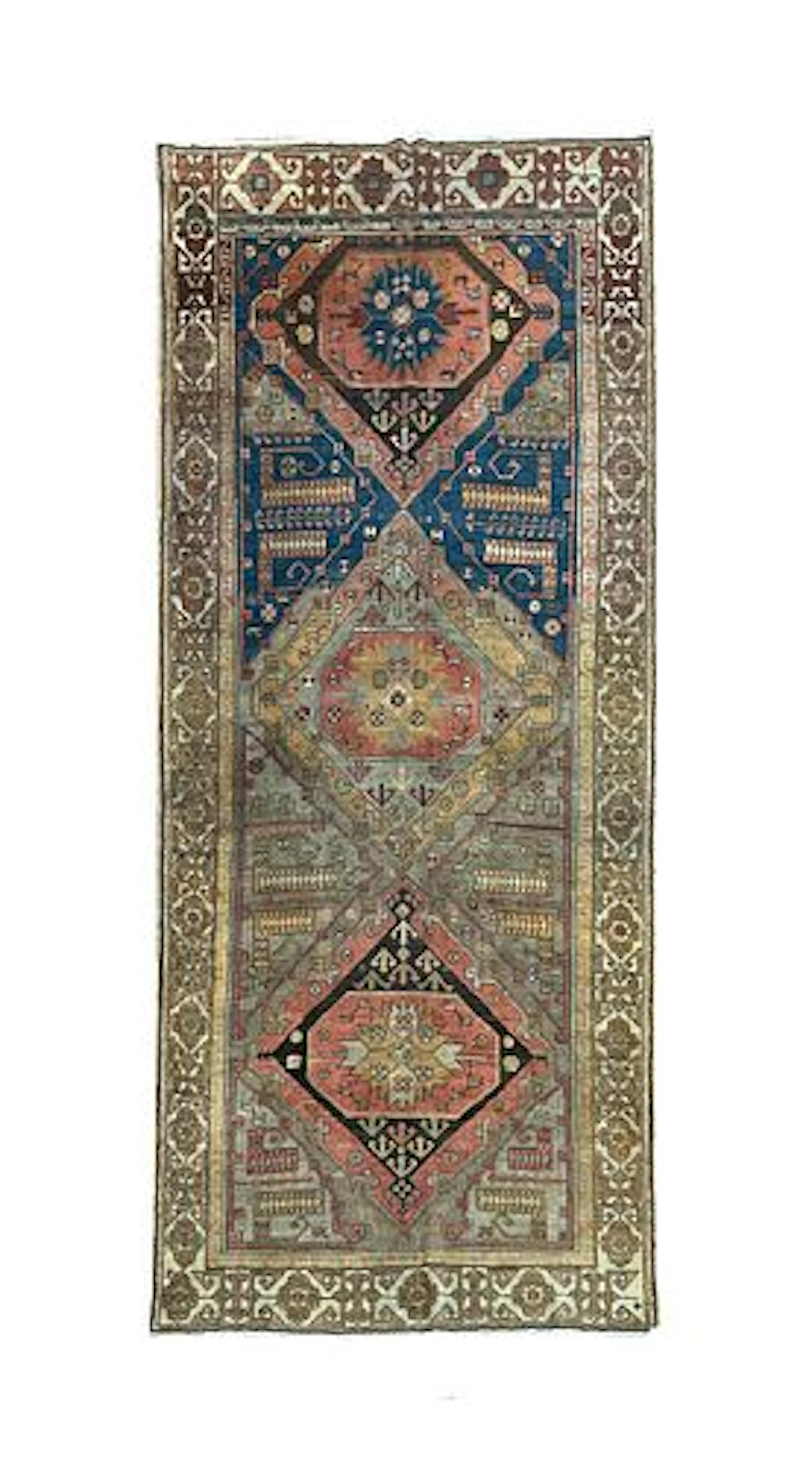 Antique Turkish Geometric Wool Runner 5'3" x 11'10"