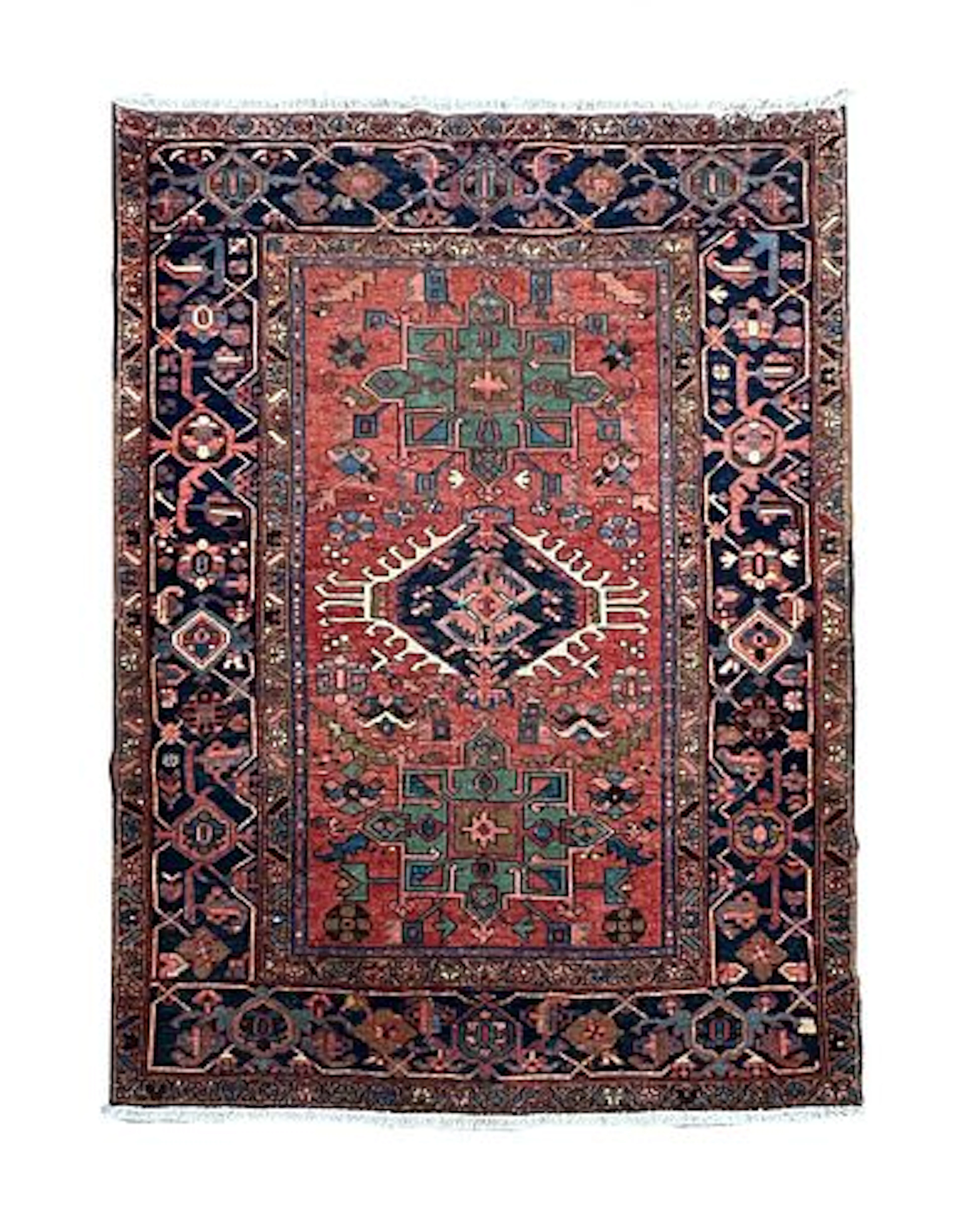 Antique Persian Karajeh Wool Rug 4'8" x 5'11"