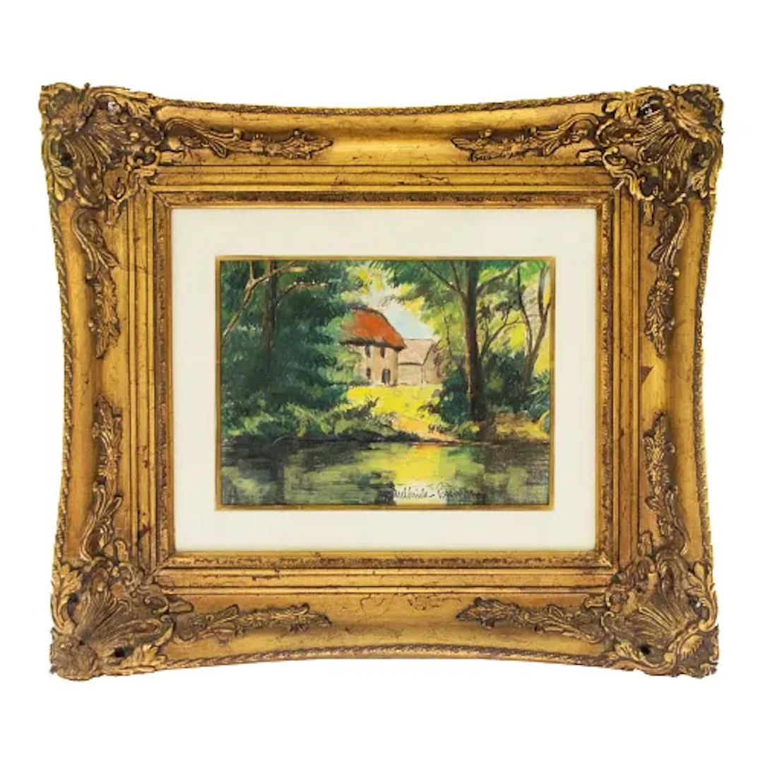 Early 20th Century Paul-Emile Pissarro - Le Champ De Prommiers, Pastel
