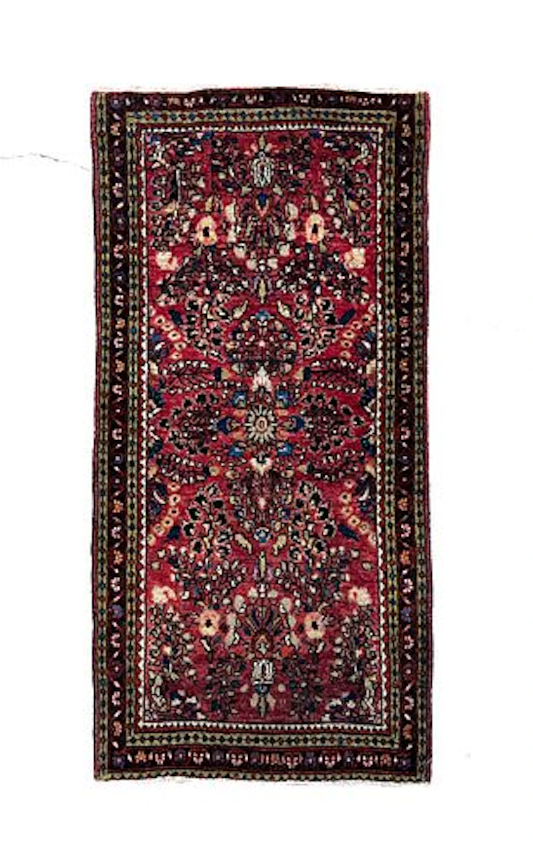 Antique Persian Sarouk Wool Rug 2' x 3'11"