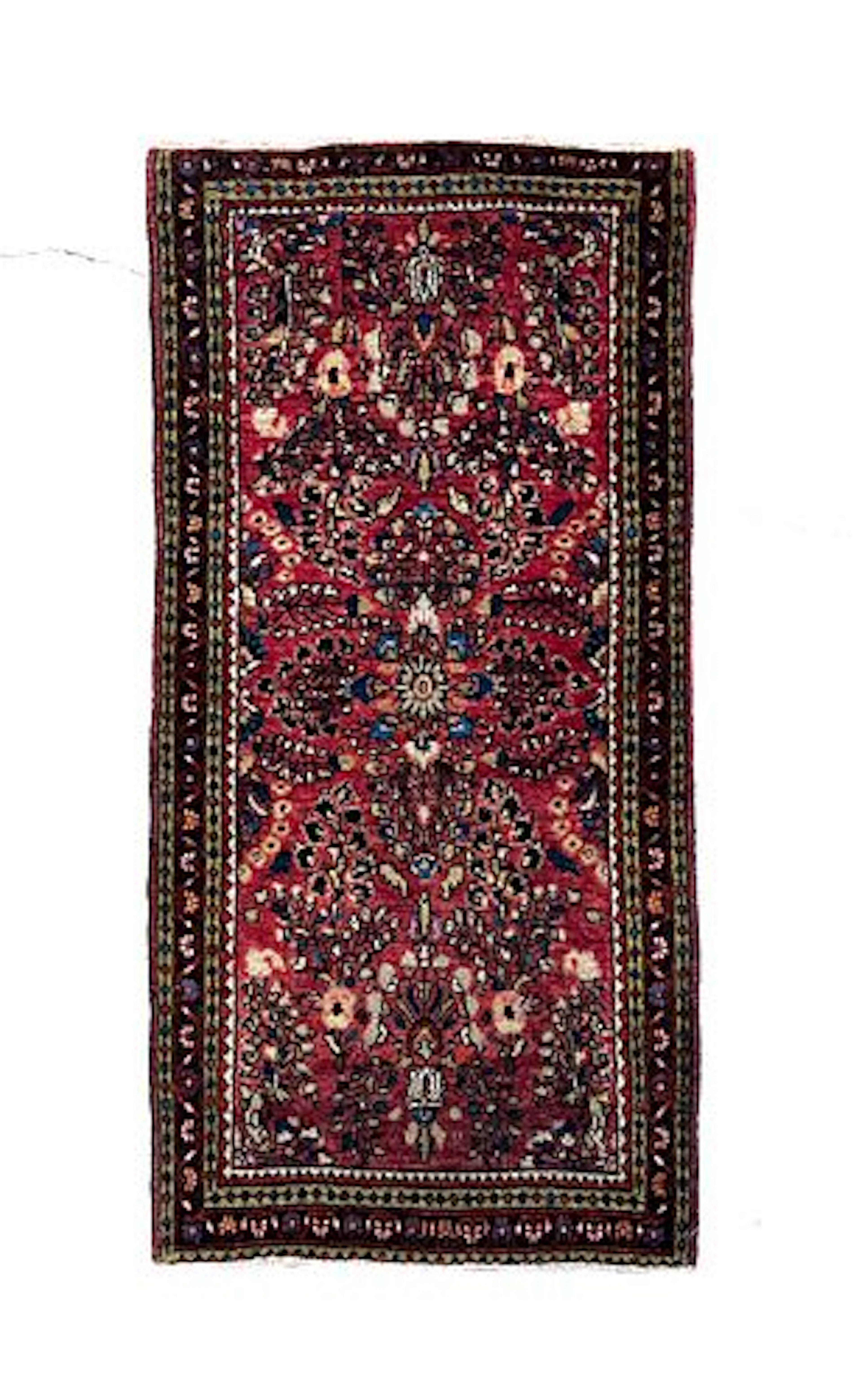 Antique Persian Sarouk Wool Rug 2' x 3'11"