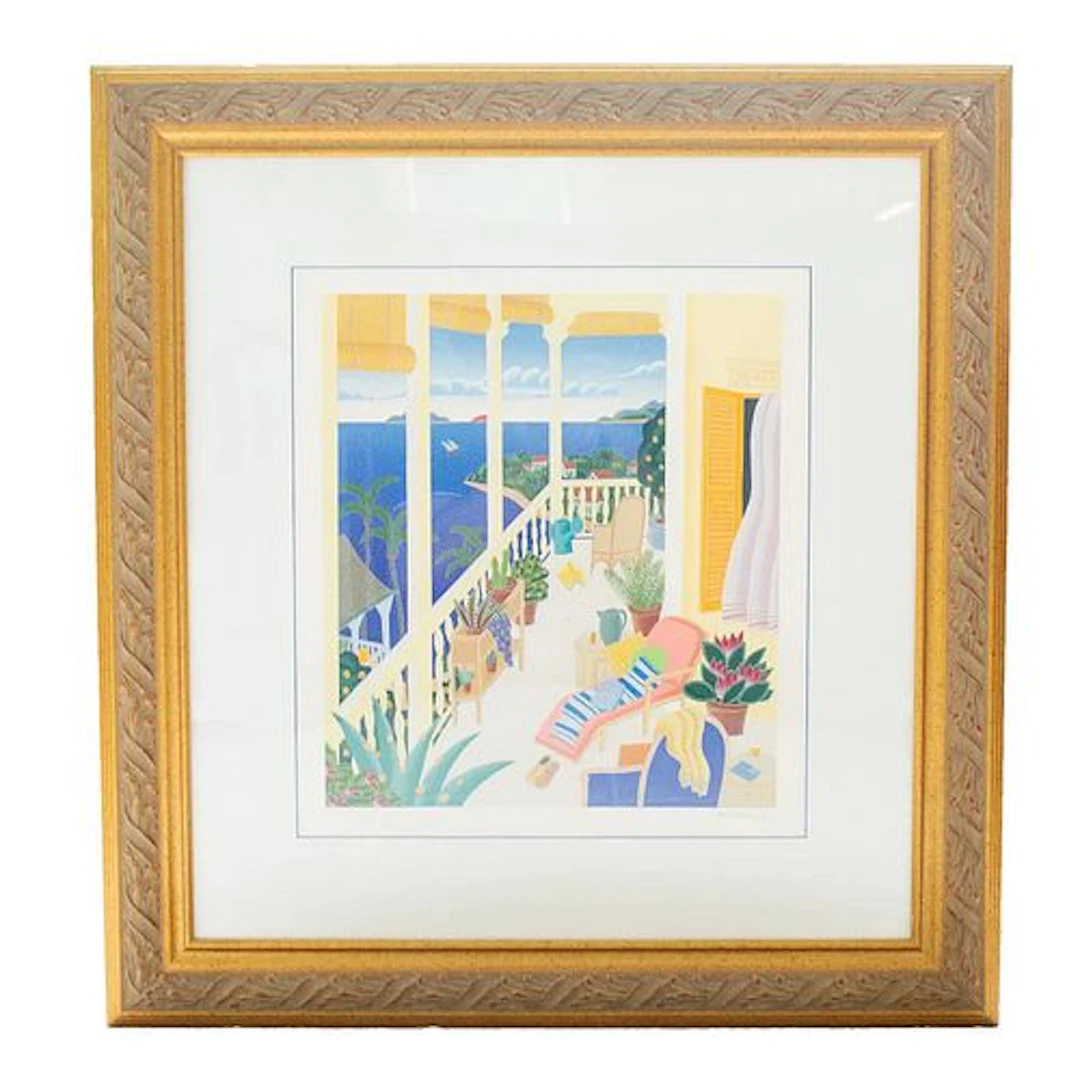 Late 20th Century Thomas McKnight - Gustavia,Silkscreen Print on Paper
