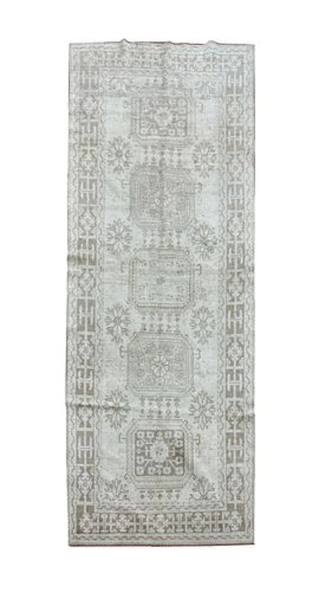 Vintage Turkish Hand Knotted Wool Runner 4'5" x 11'