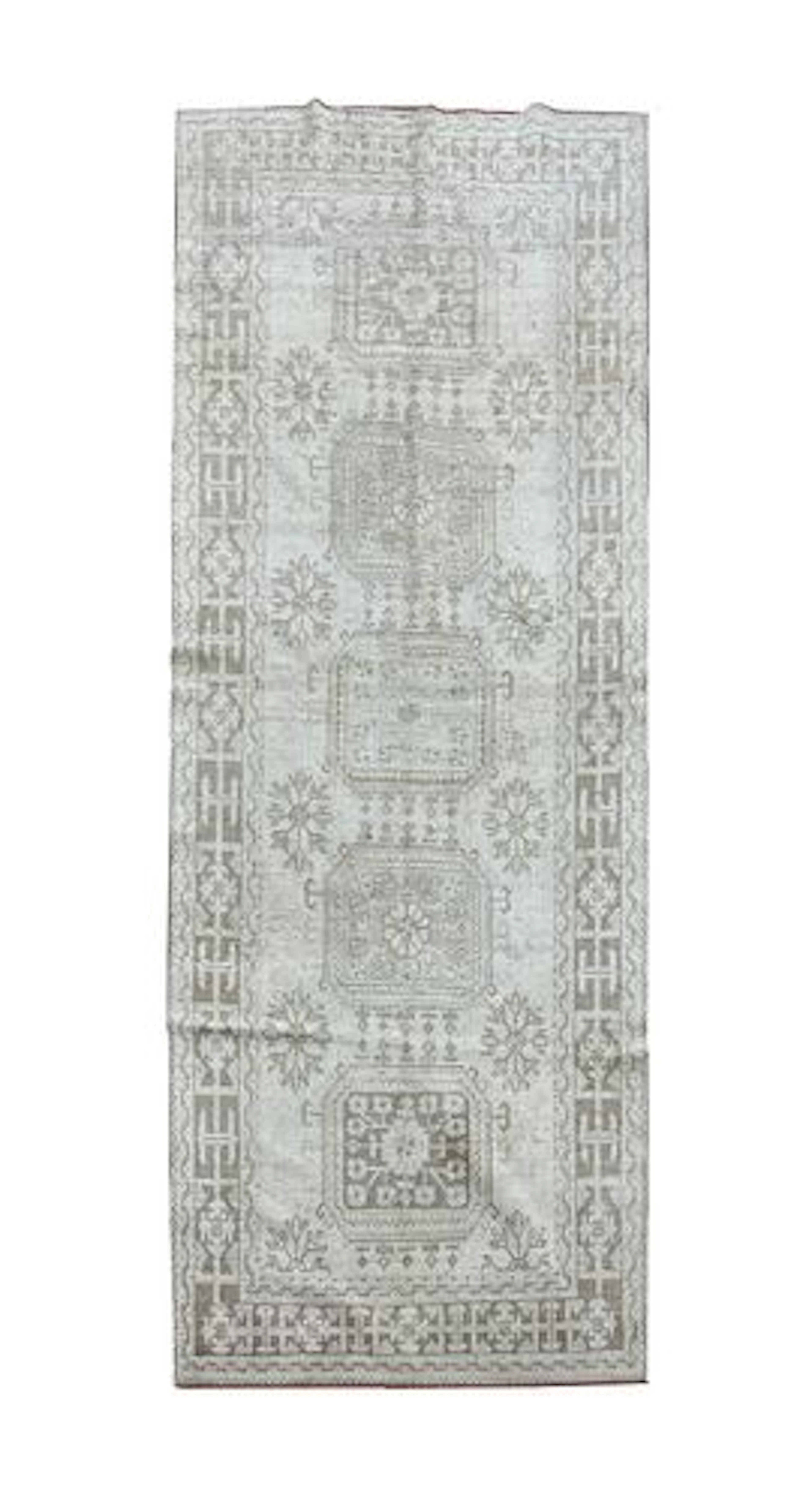 Vintage Turkish Hand Knotted Wool Runner 4'5" x 11'