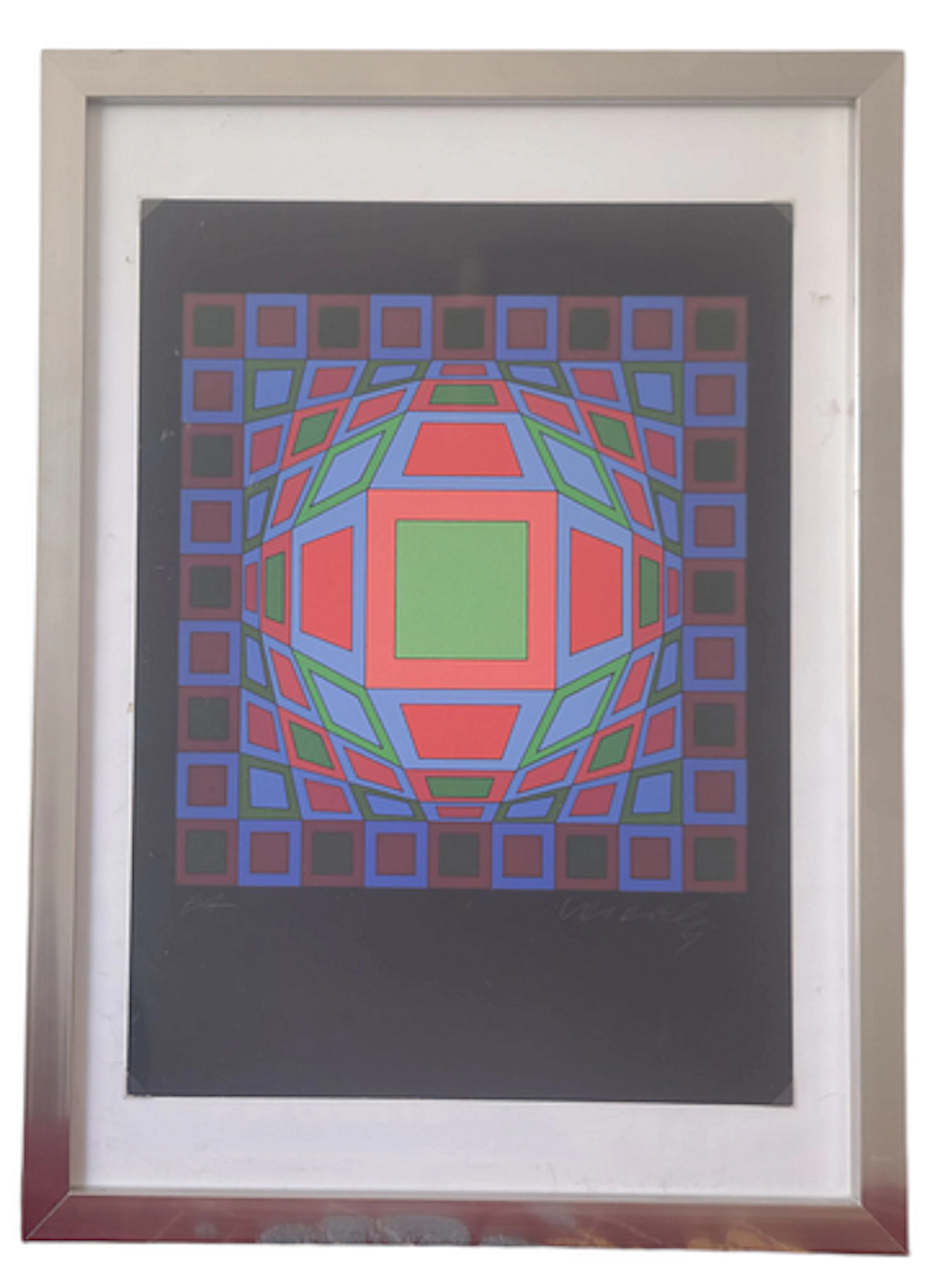 Victor Vasarely - Geometric Op Art Composition, Serigraph on Paper