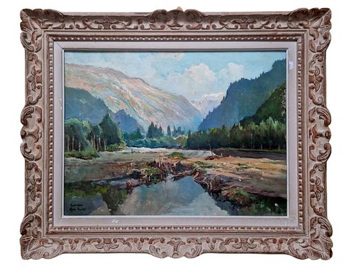 Gus Rover - Oil on Canvas Landscape, Mid-20th Century