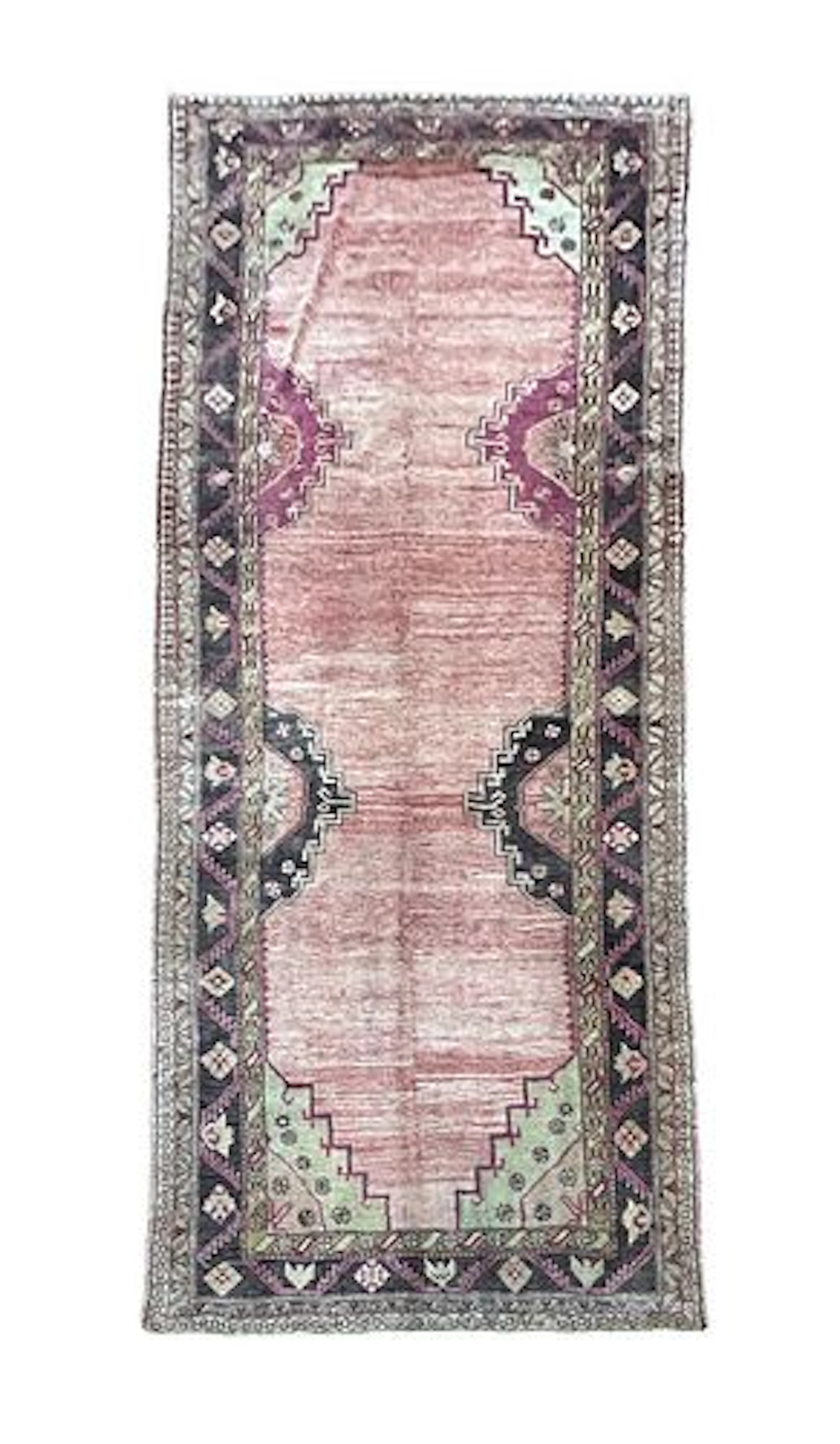 Vintage Turkmen Wool Rug 5'5" x 11'