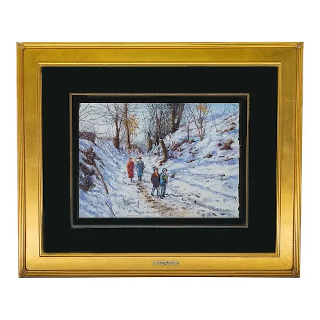 1930s Hugues Claude Pissarro - Le Petit Fils, Pencil With Pastel