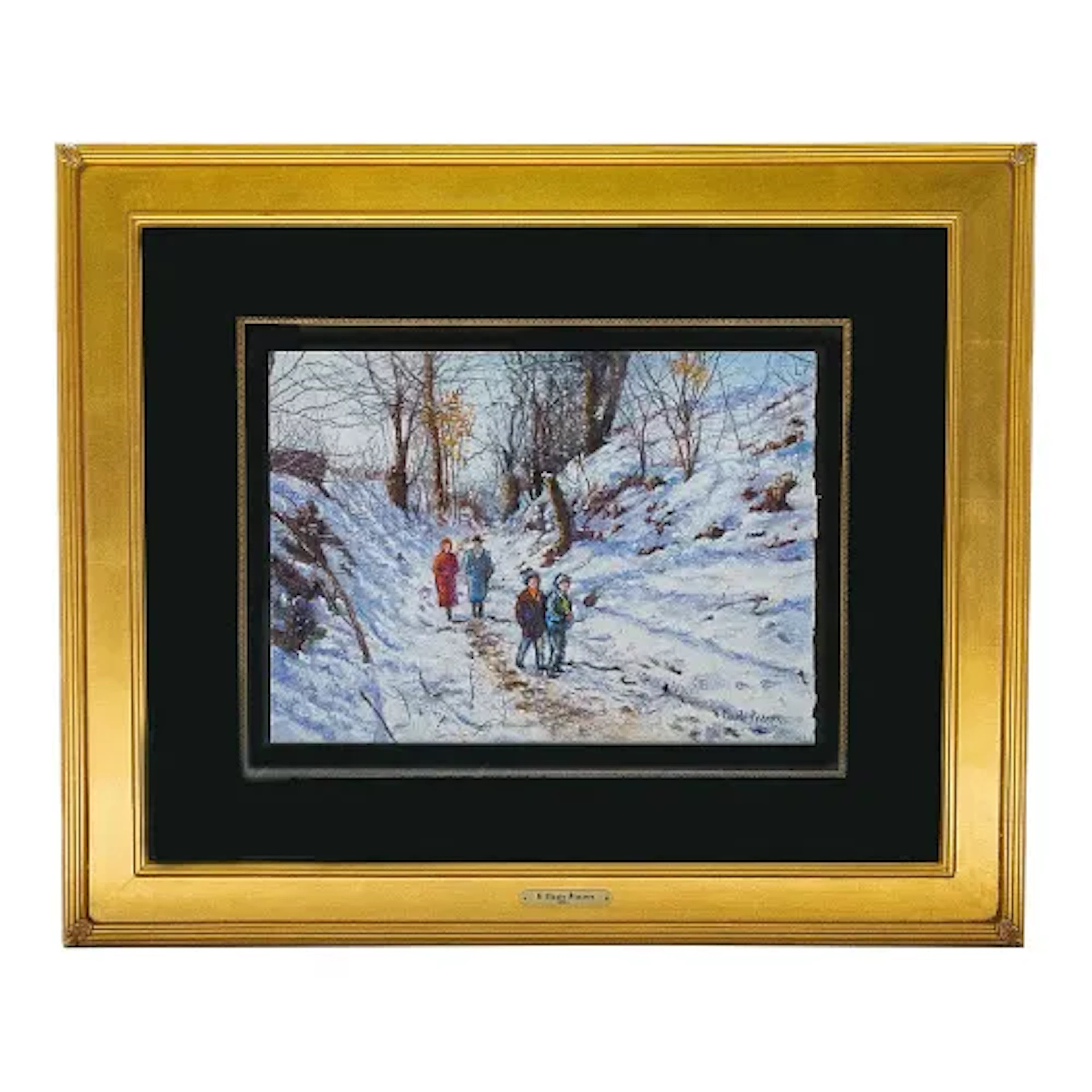 1930s Hugues Claude Pissarro - Le Petit Fils, Pencil With Pastel