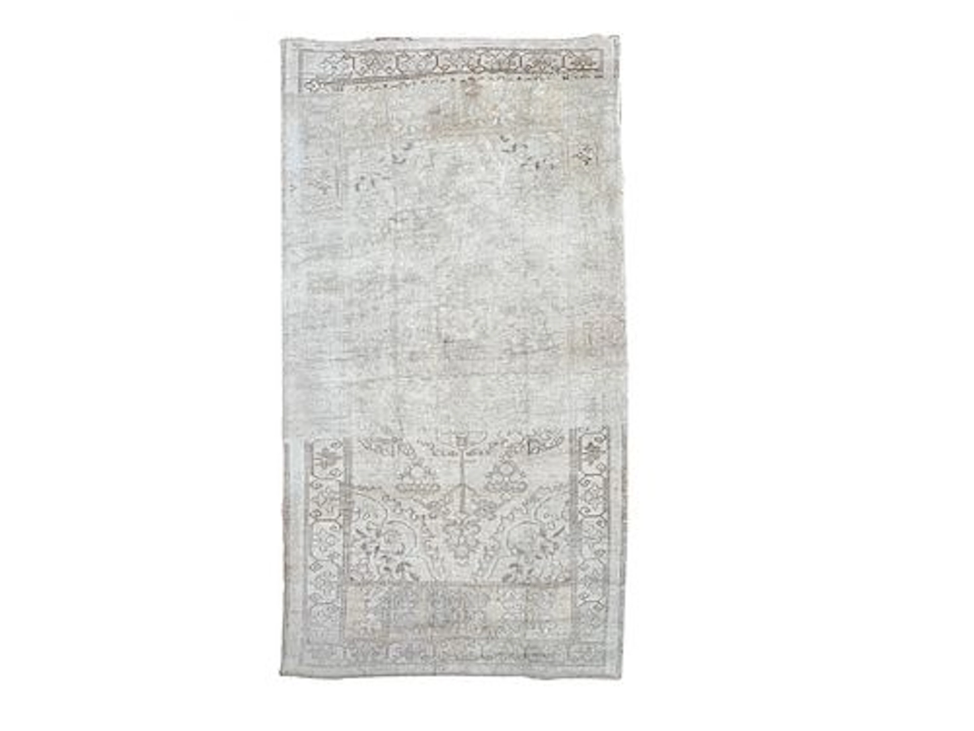 Vintage Turkish Hand Knotted Wool Rug 4'1" x 7'3"