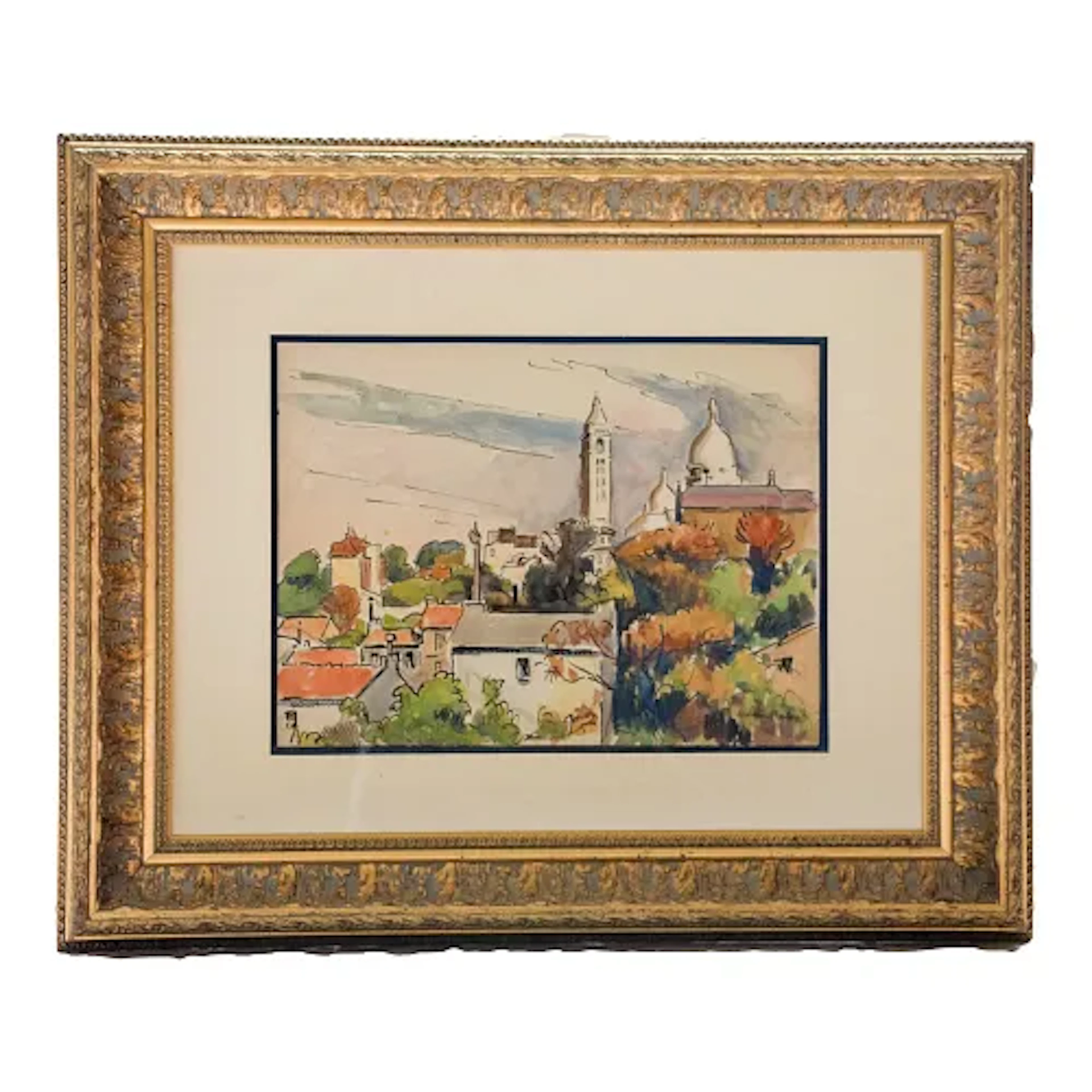 Early 20th Century Ludovic-Rodo Pissarro - Vue De Montmartre, Watercolor & Ink