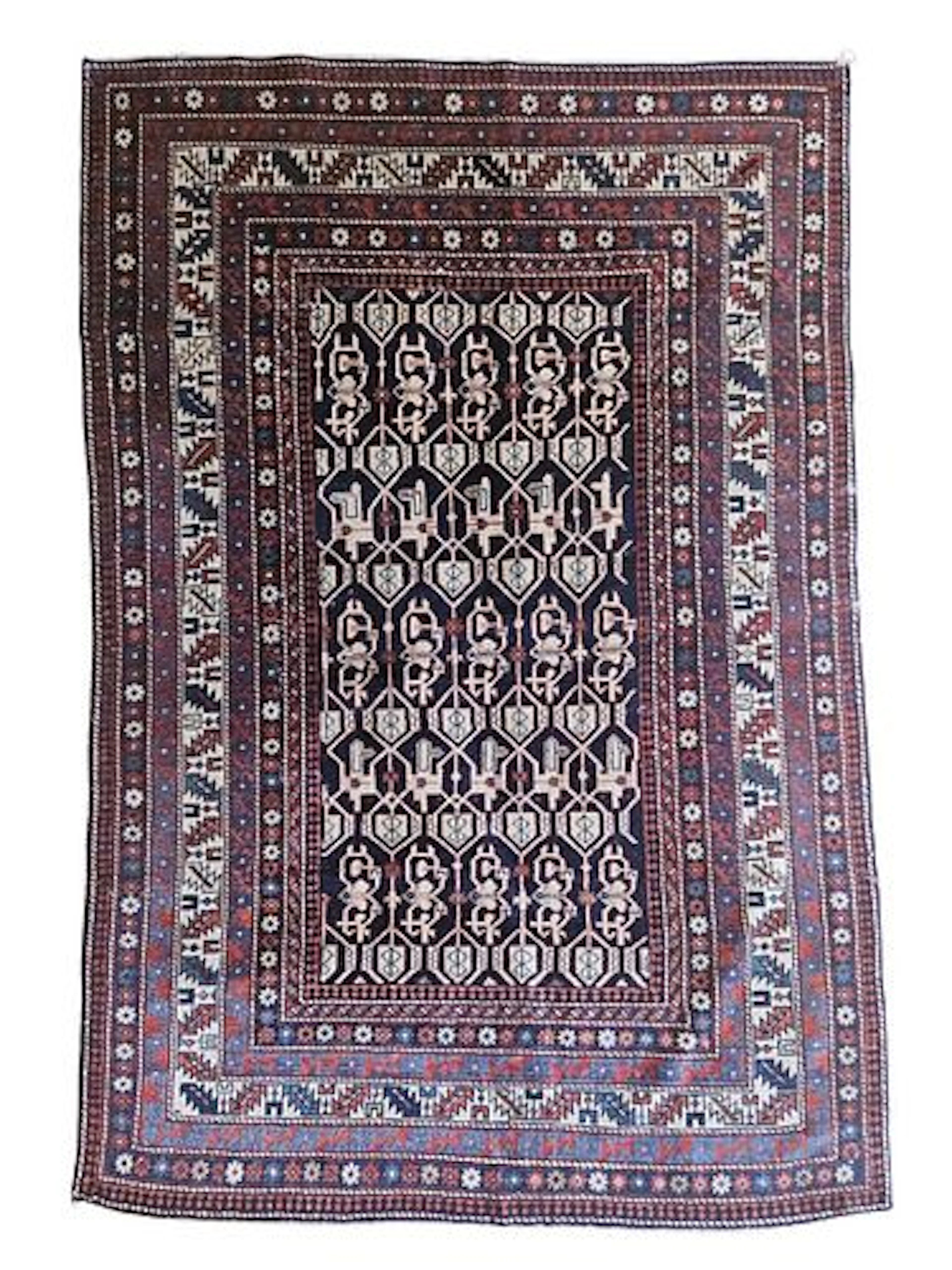 Antique Caucasian Kazak-Style Rug 4'1" x 6'