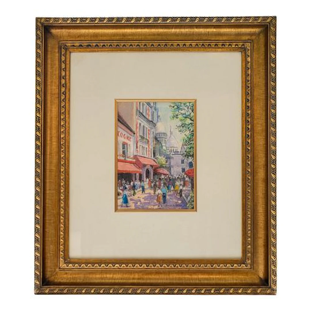 Anne De Vernac - Paris Street Scene, Pastel on Paper