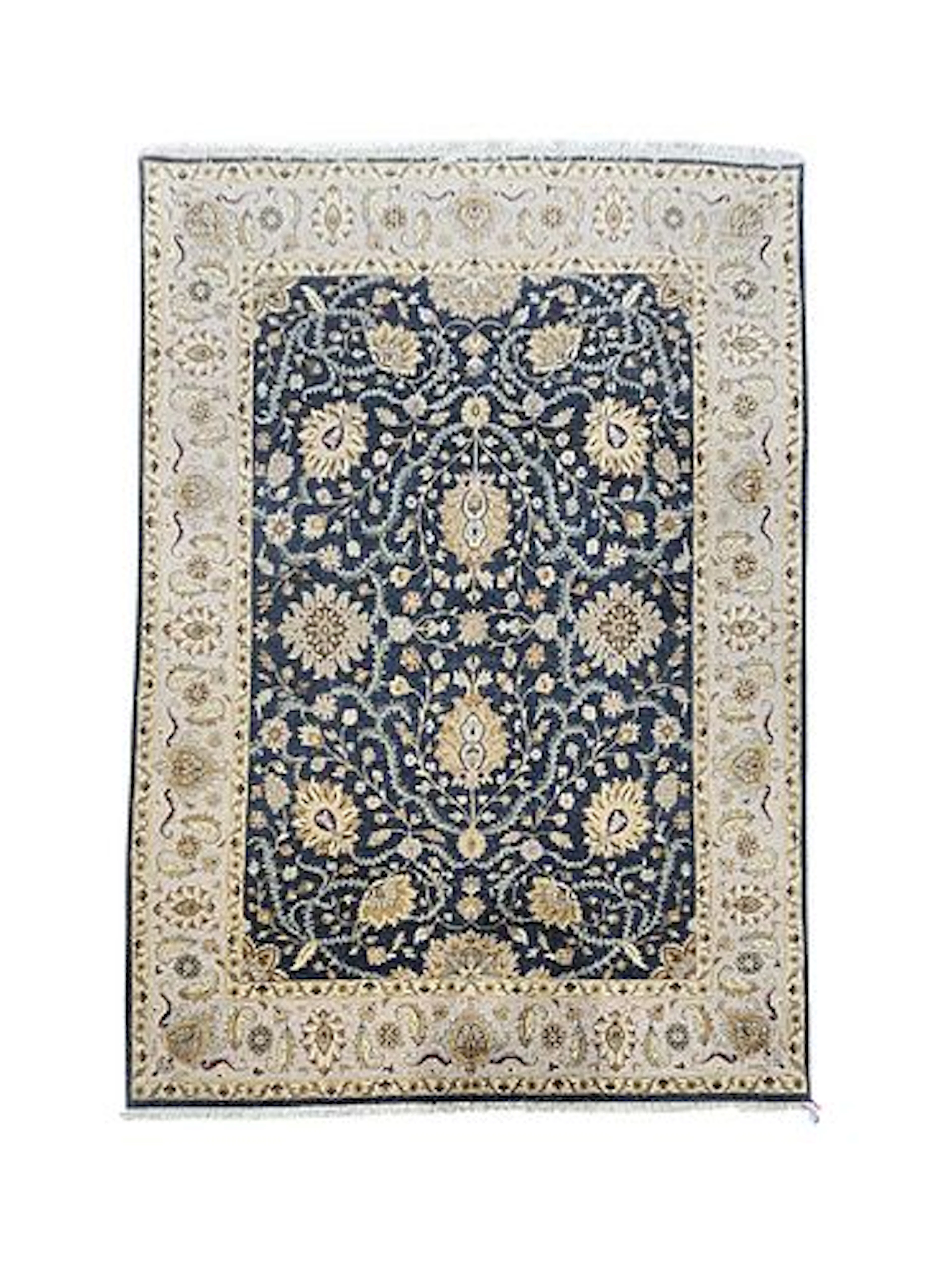 Indo Persian Tabriz Rug Wool & Silk 9' x 12'