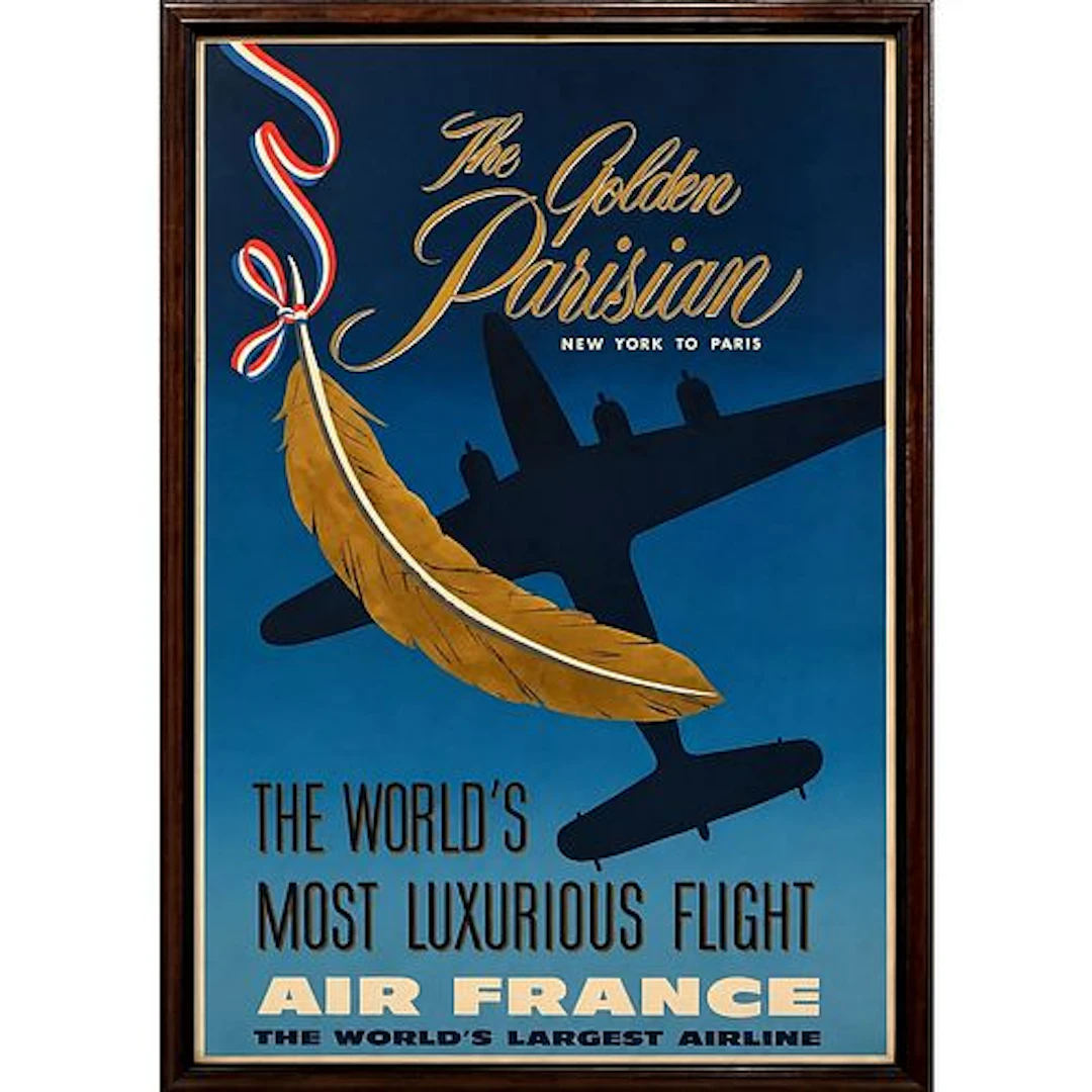 Mid-20th Century Air France - The Golden Parisian, New York to Paris