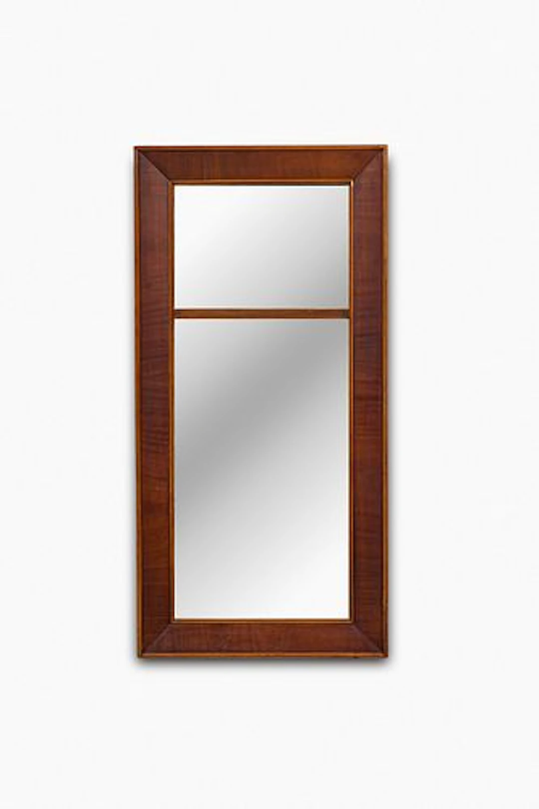 American Empire mahogany bi-panel ogee wall mirror