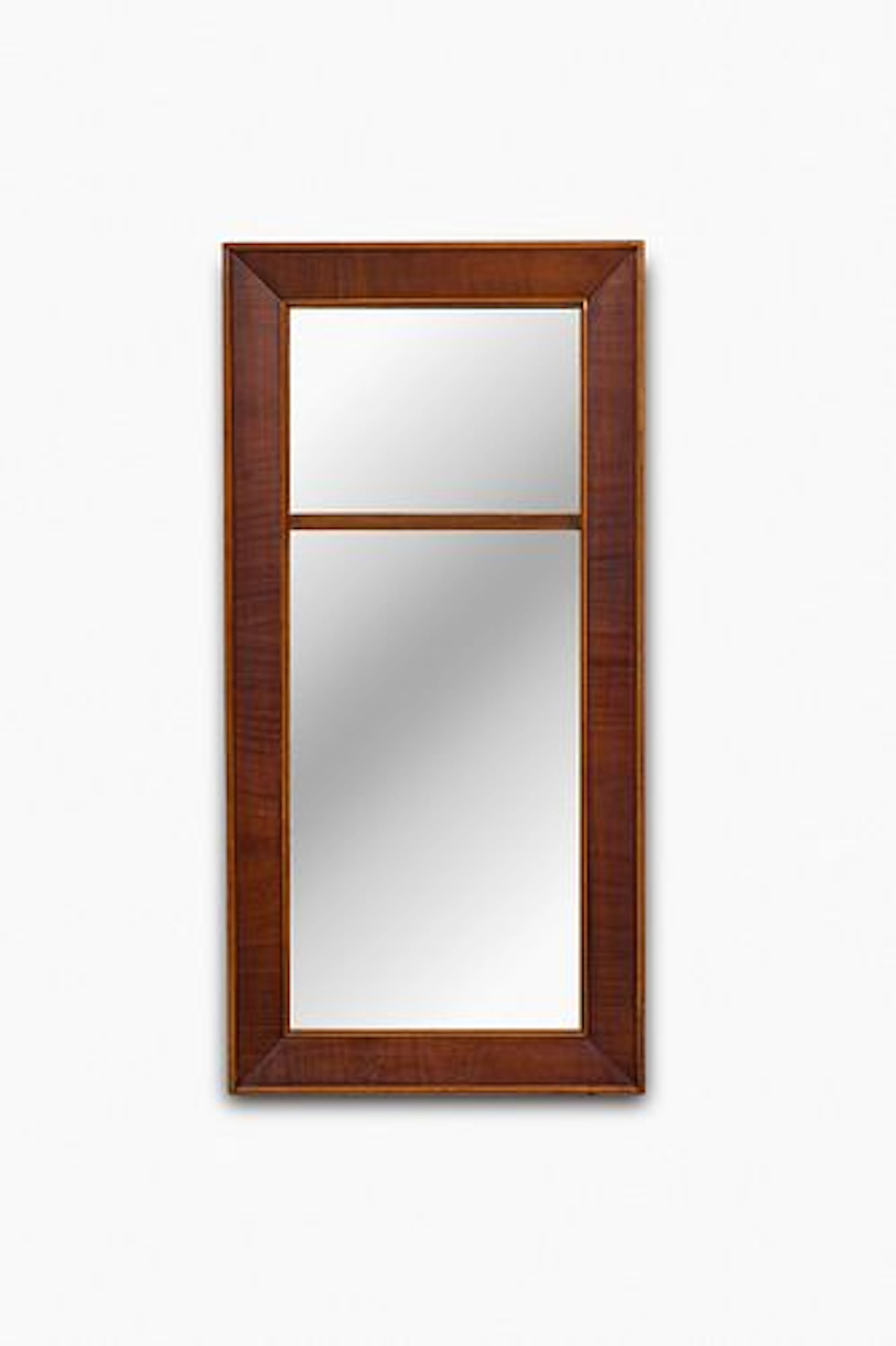 American Empire mahogany bi-panel ogee wall mirror
