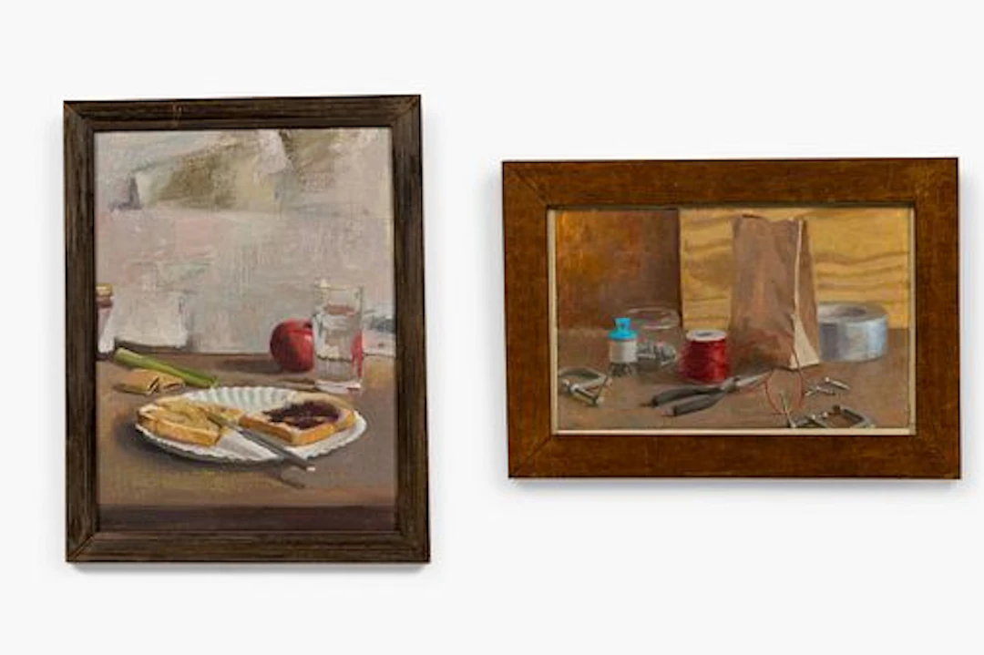 David Marshall, (2) oil on masonite still lifes, 1996