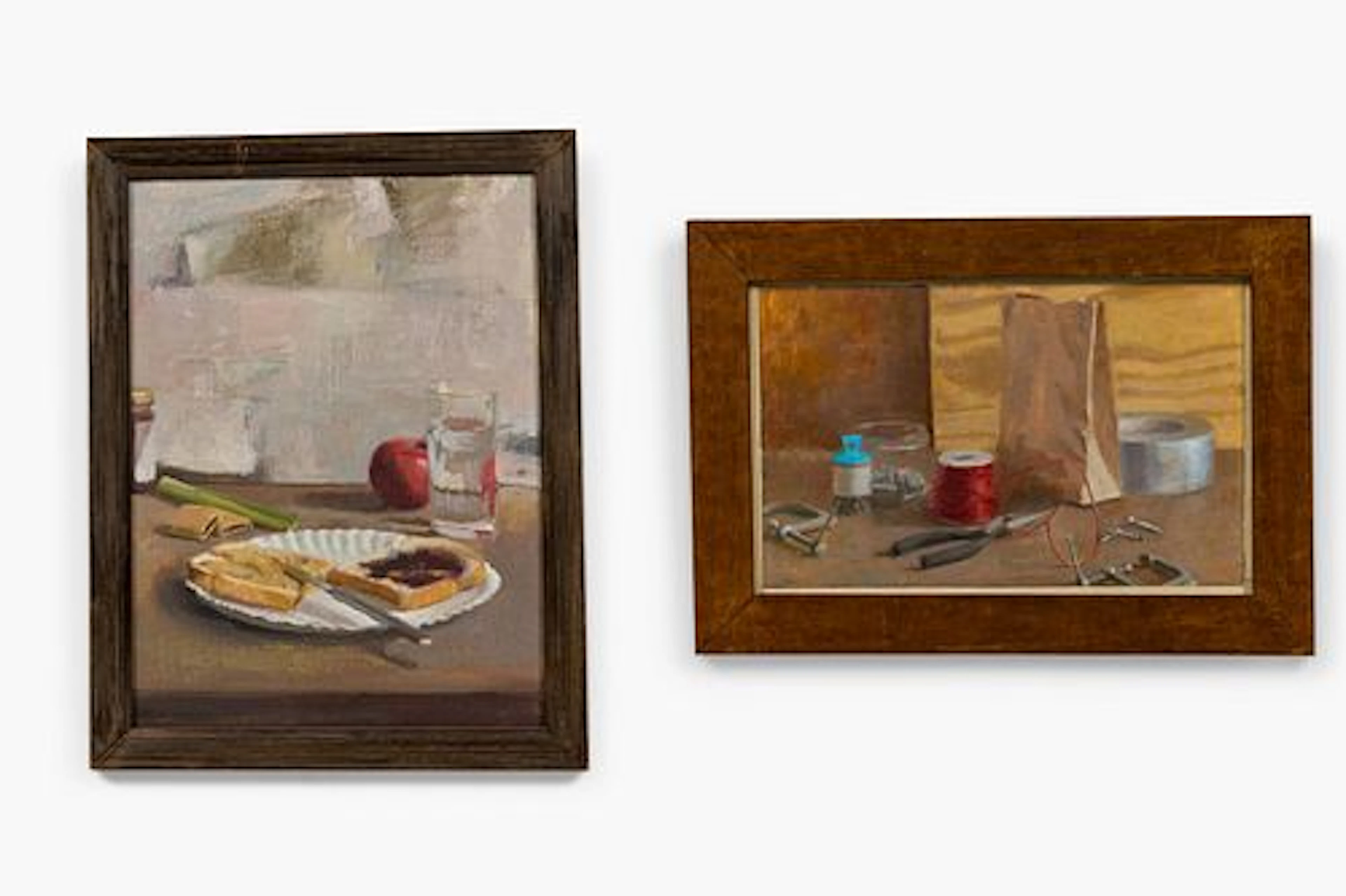 David Marshall, (2) oil on masonite still lifes, 1996