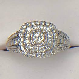 1.50 ct. Natural Diamonds Double Halo Ring in 10K White Gold.