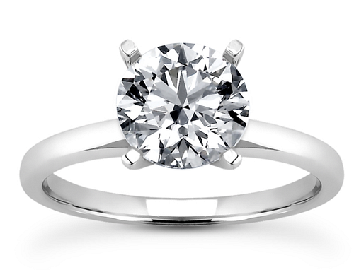 GIA 0.61 ct. Natural Round Diamond Solitaire Ring 14K White Gold