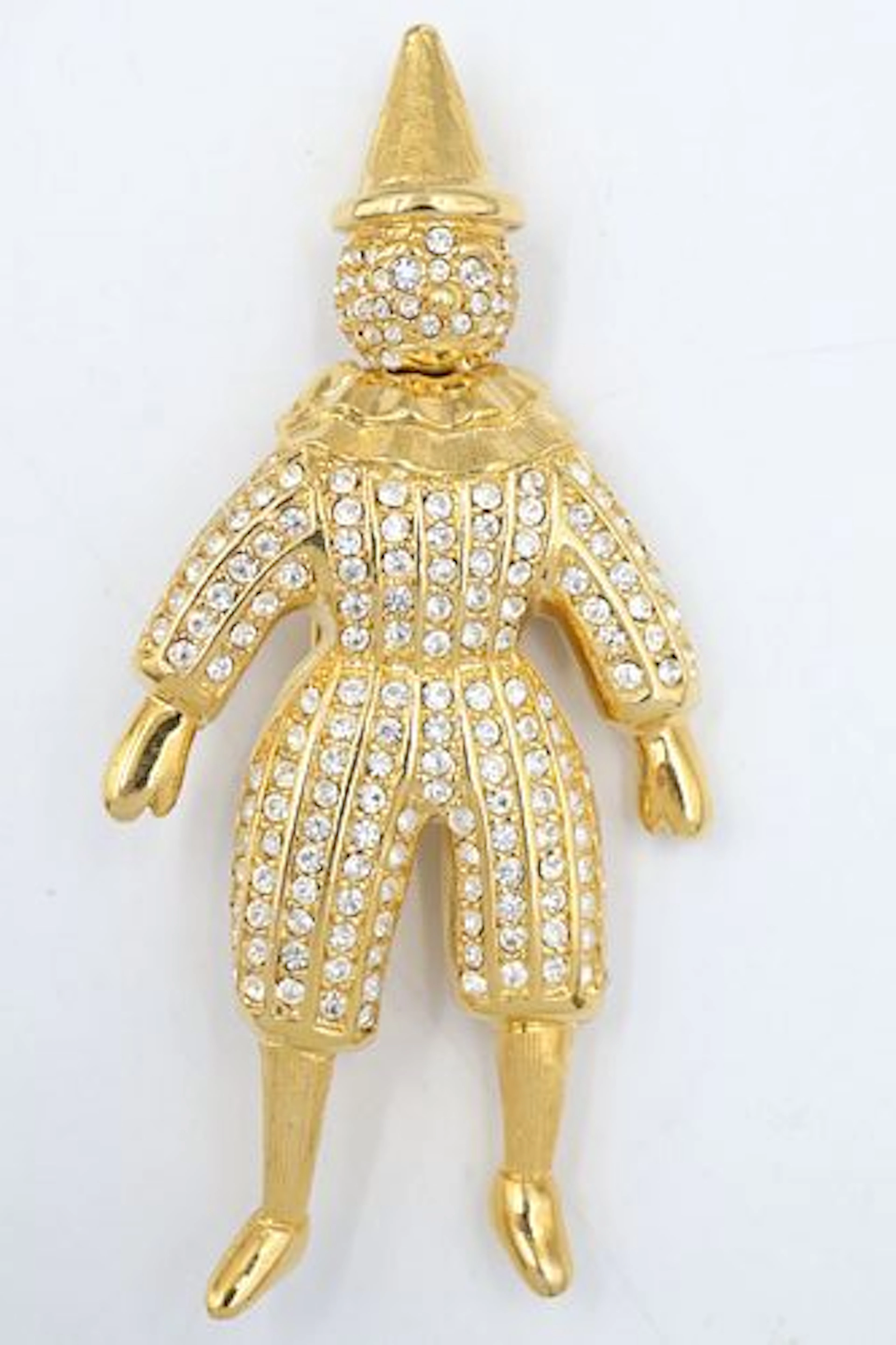 Dior Pierrot The Clown Brooch With Pave Crystals