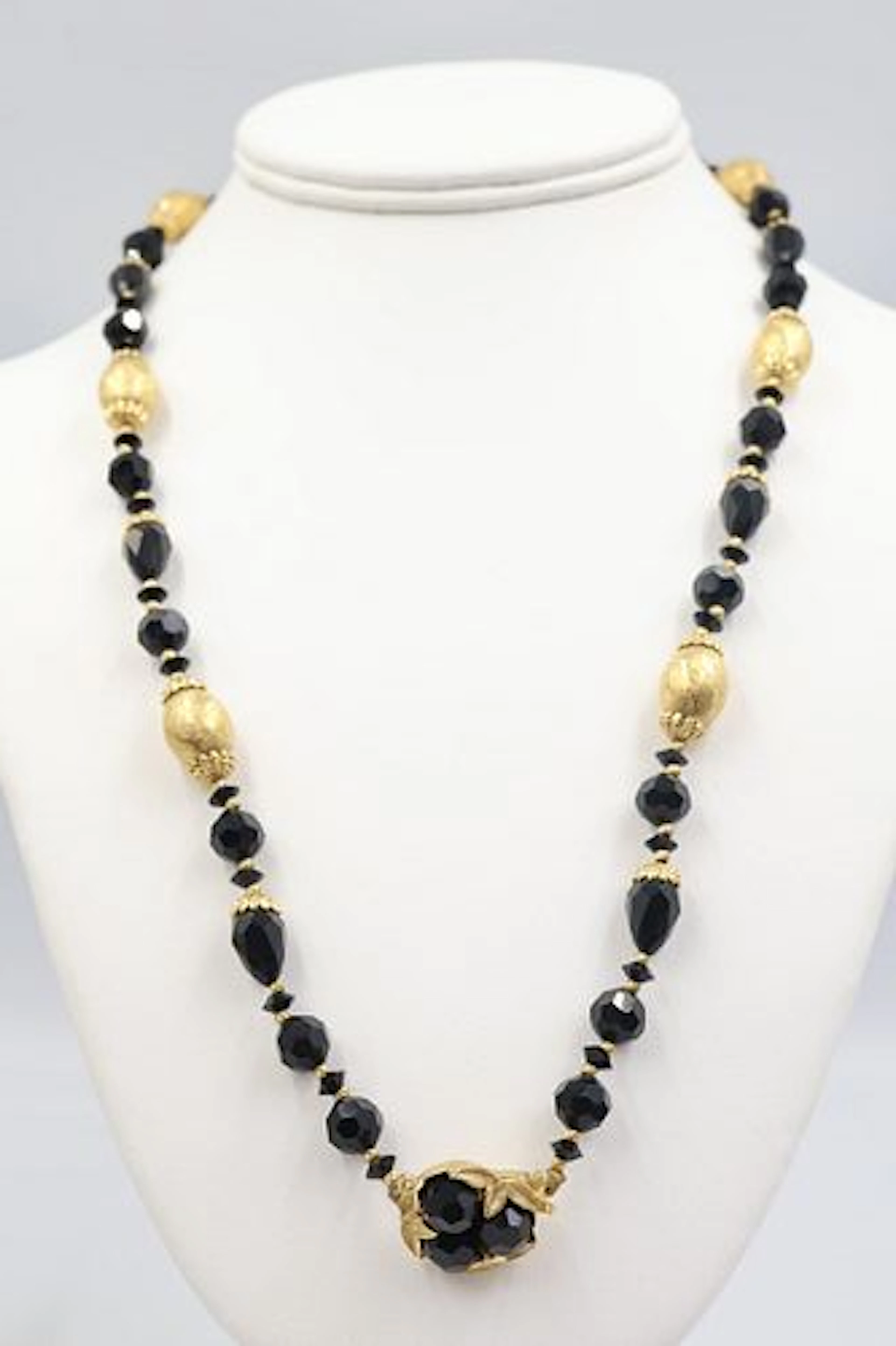 Sherman Gold Plate & Crystal Necklace