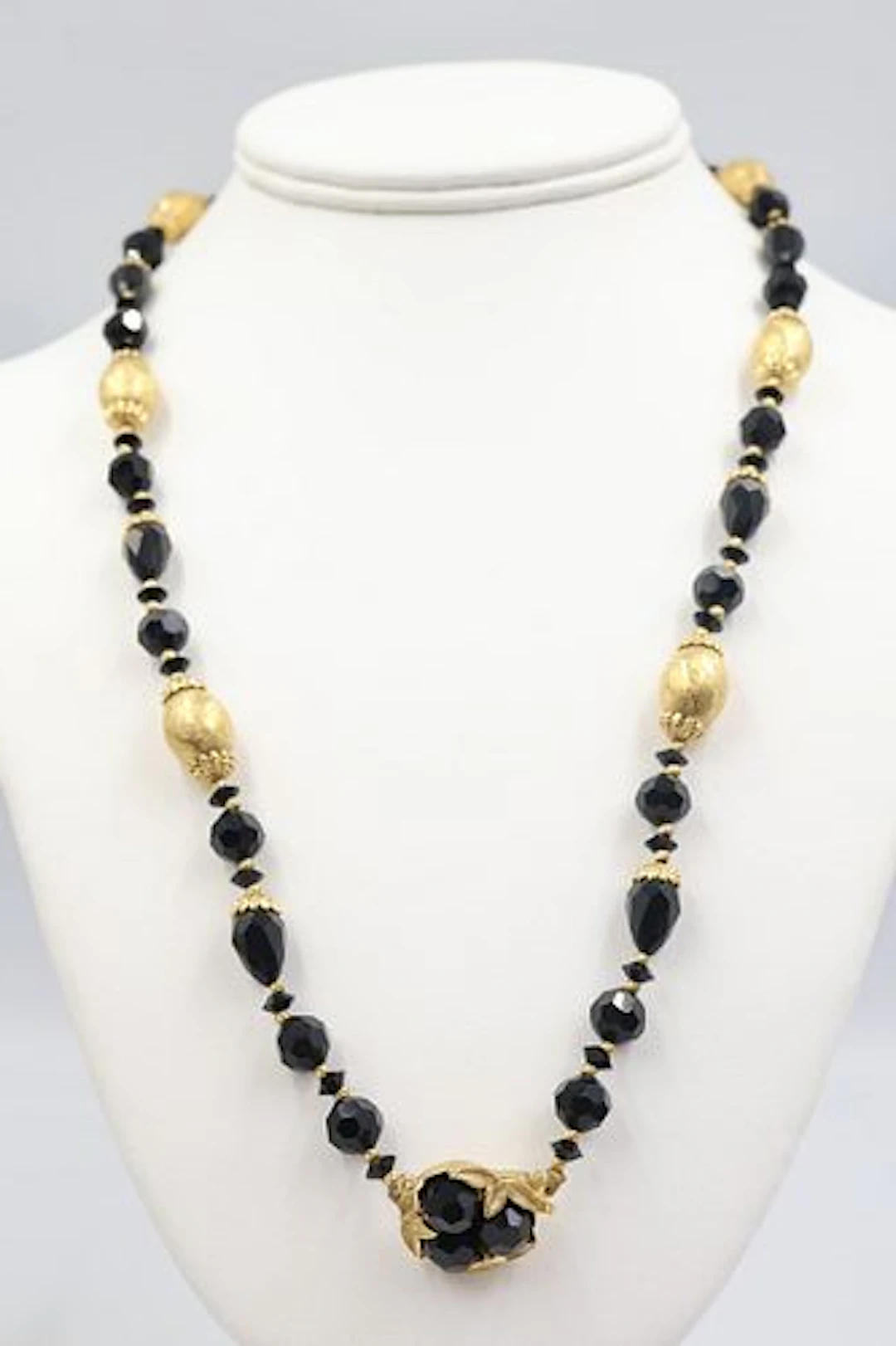 Sherman Gold Plate & Crystal Necklace