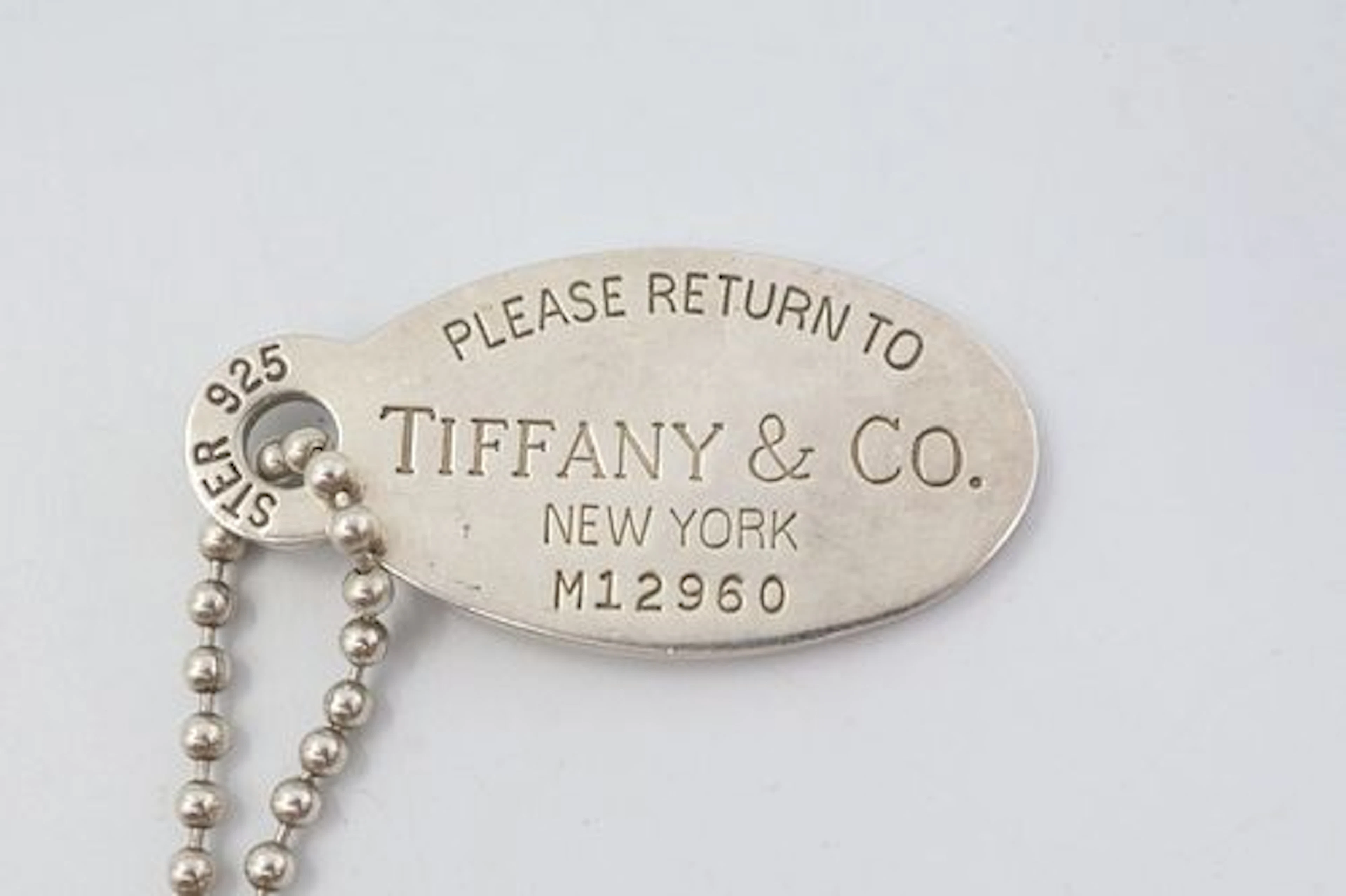 Tiffany & Co 925 Oval Dog Tag Pendant