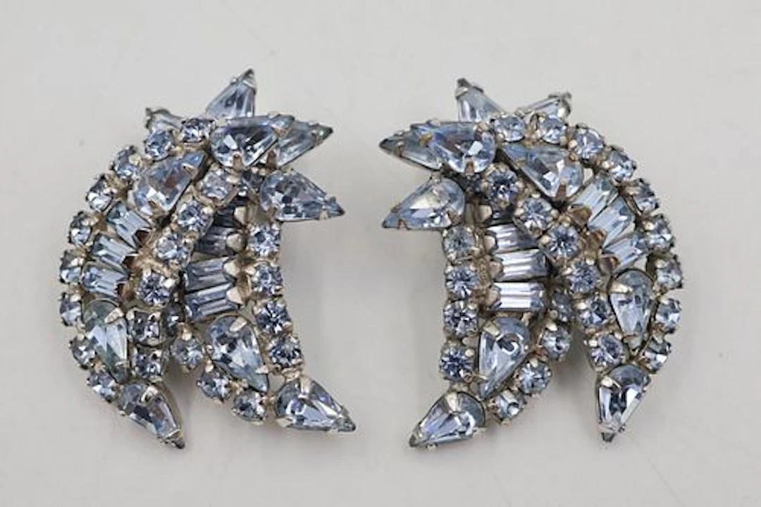 Sherman Shades Of Blue Clip On Earrings