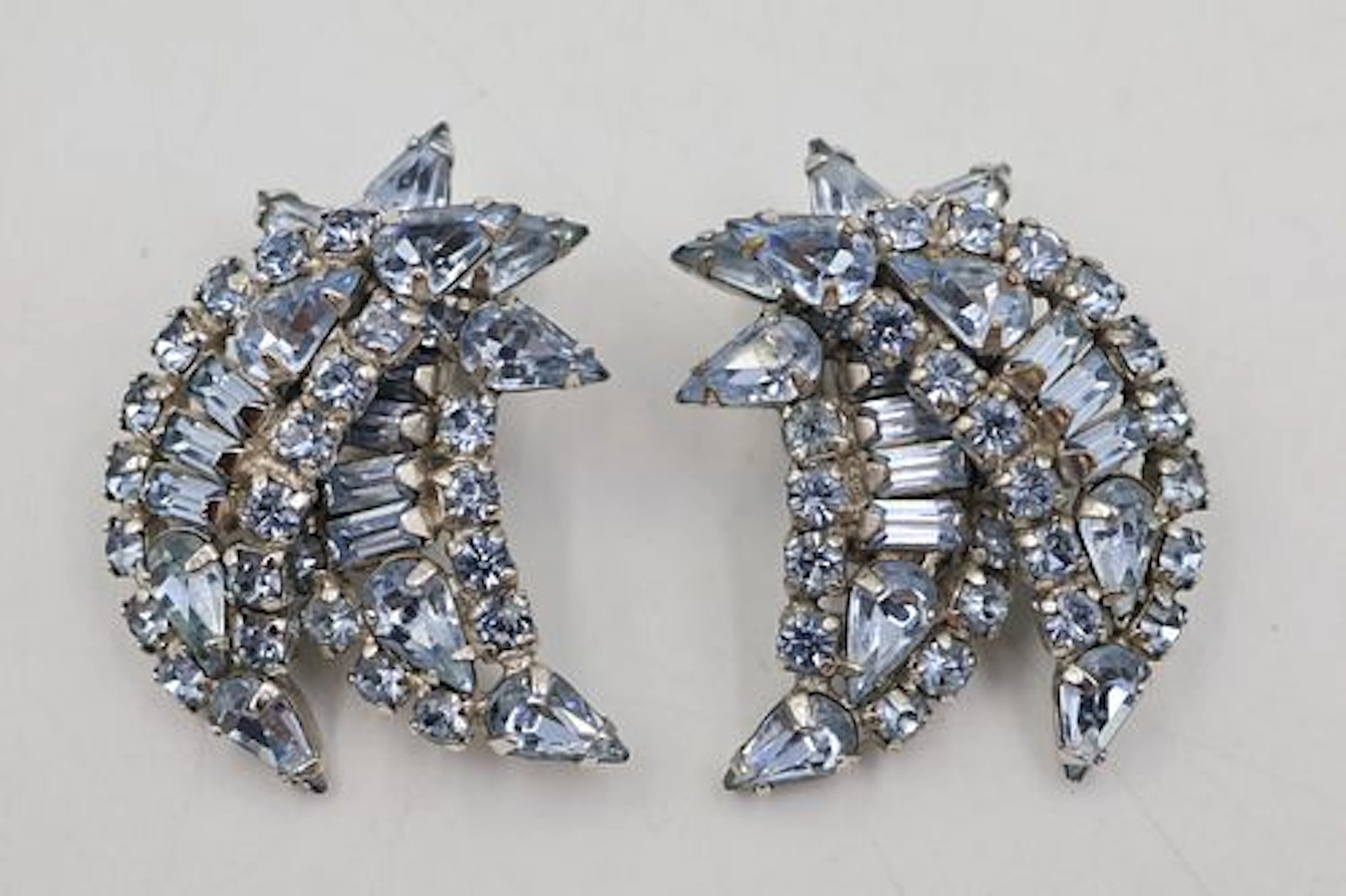 Sherman Shades Of Blue Clip On Earrings