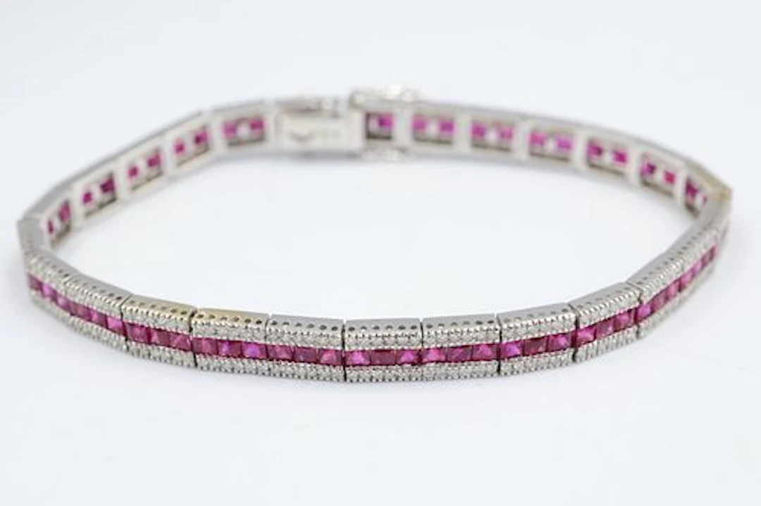 18k Diamond & Ruby Tennis Bracelet