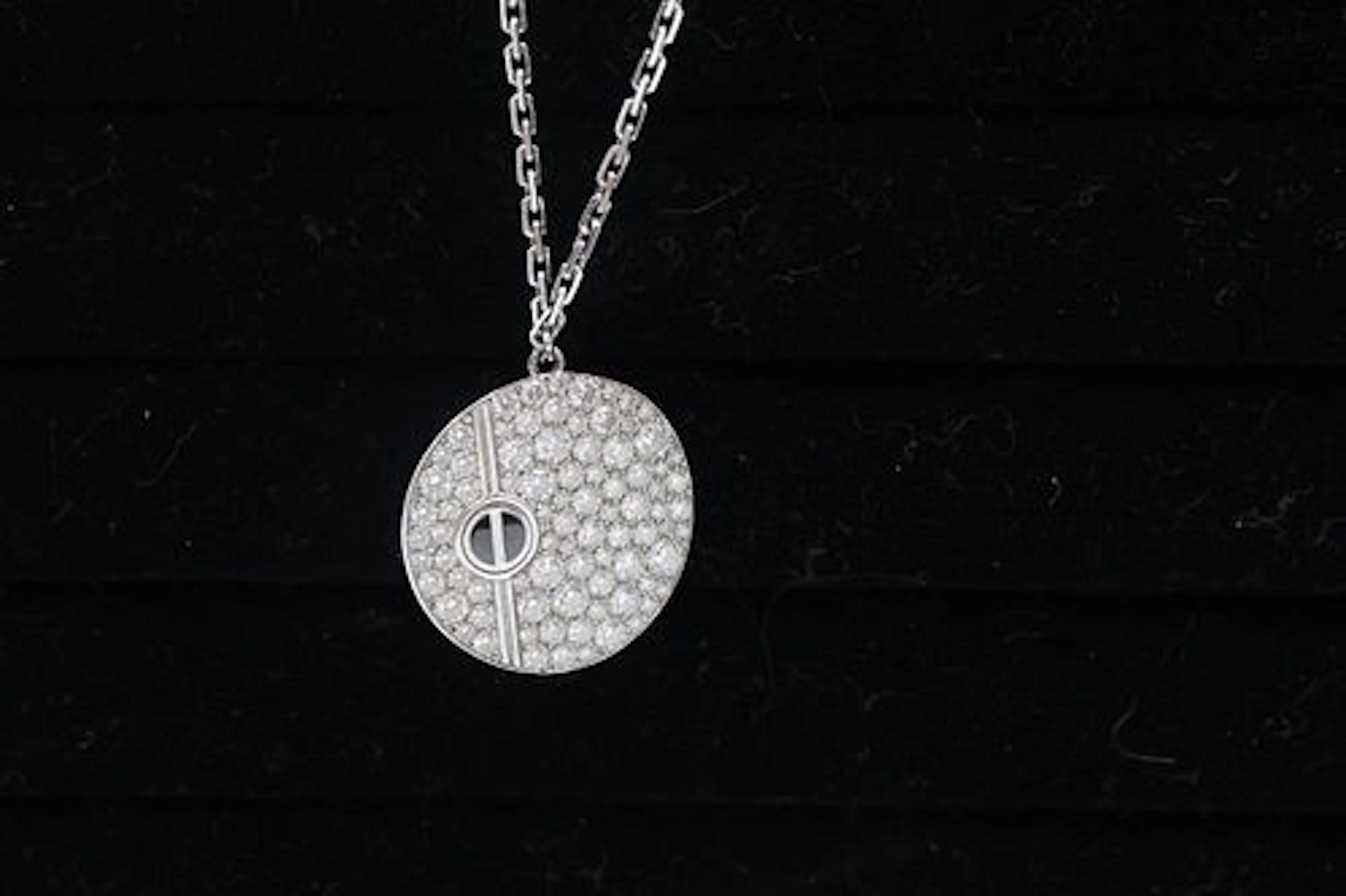 Cartier Pave Diamond Pendant & Necklace