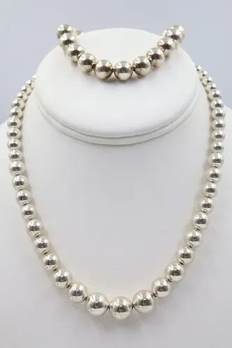 Tiffany & co 925 Ball Bead Necklace & Bracelet