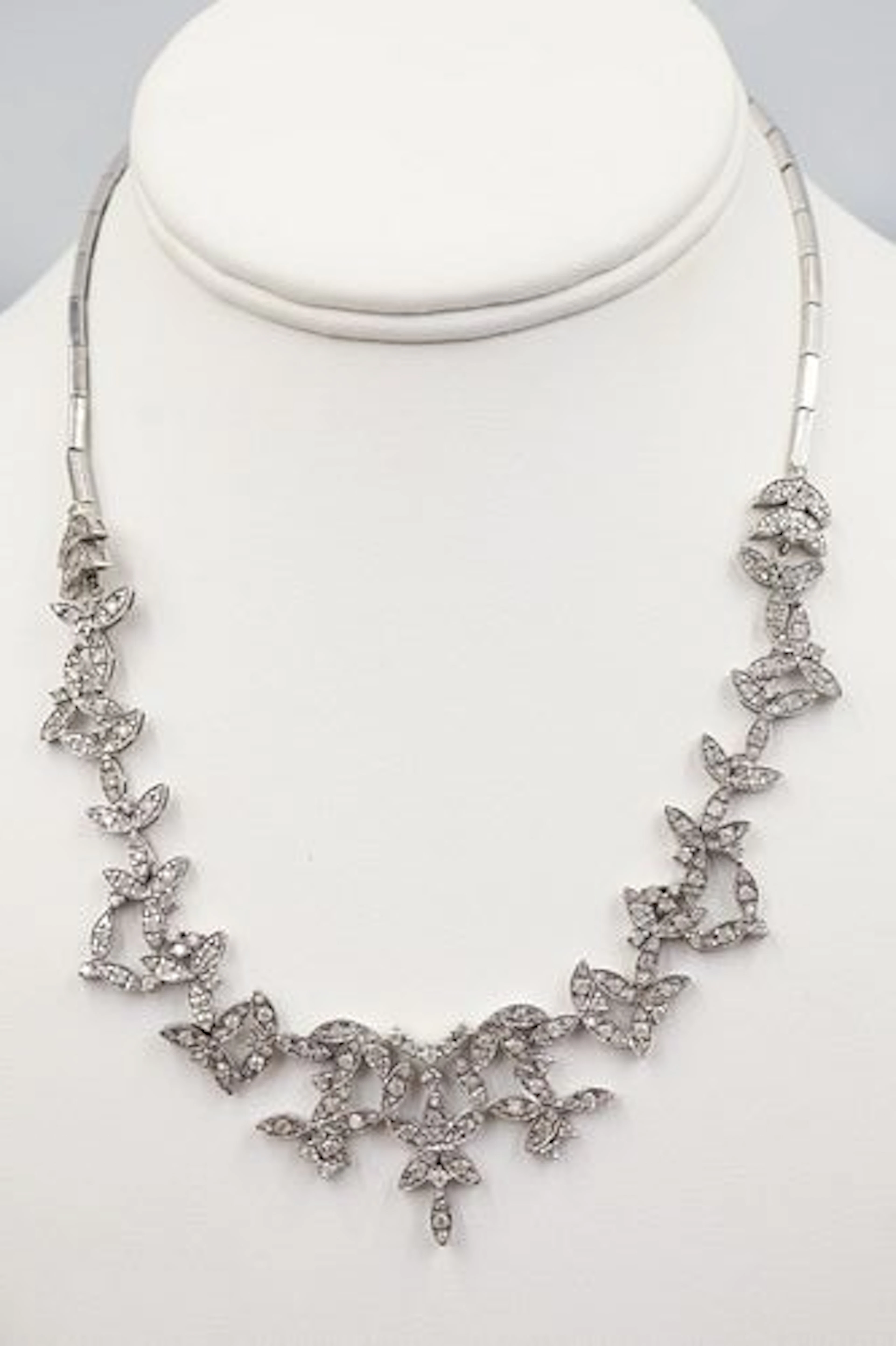 14k White Gold & Diamong Necklace