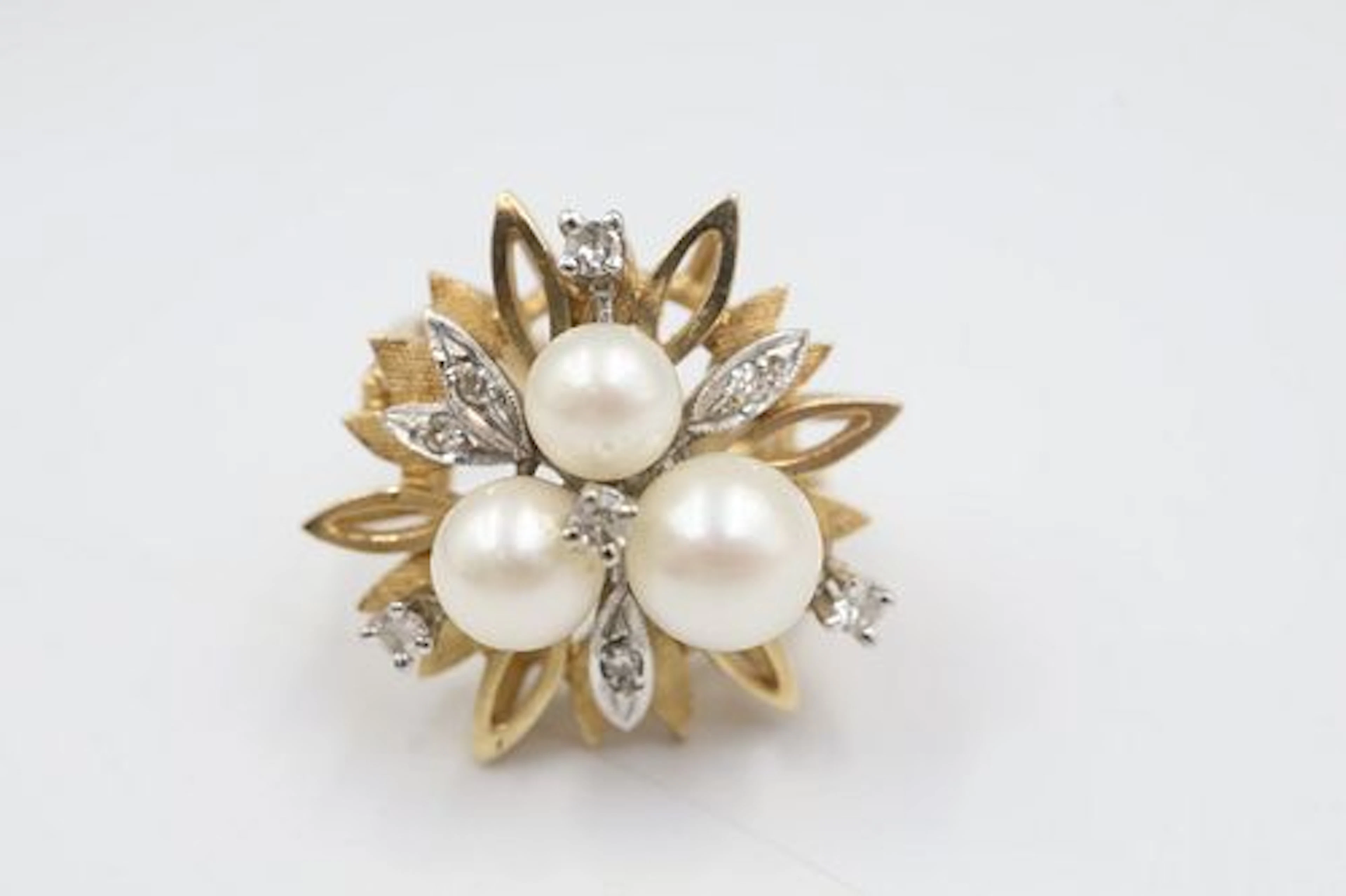 Siffarii 14K Gold, Pearl & Diamond Ring