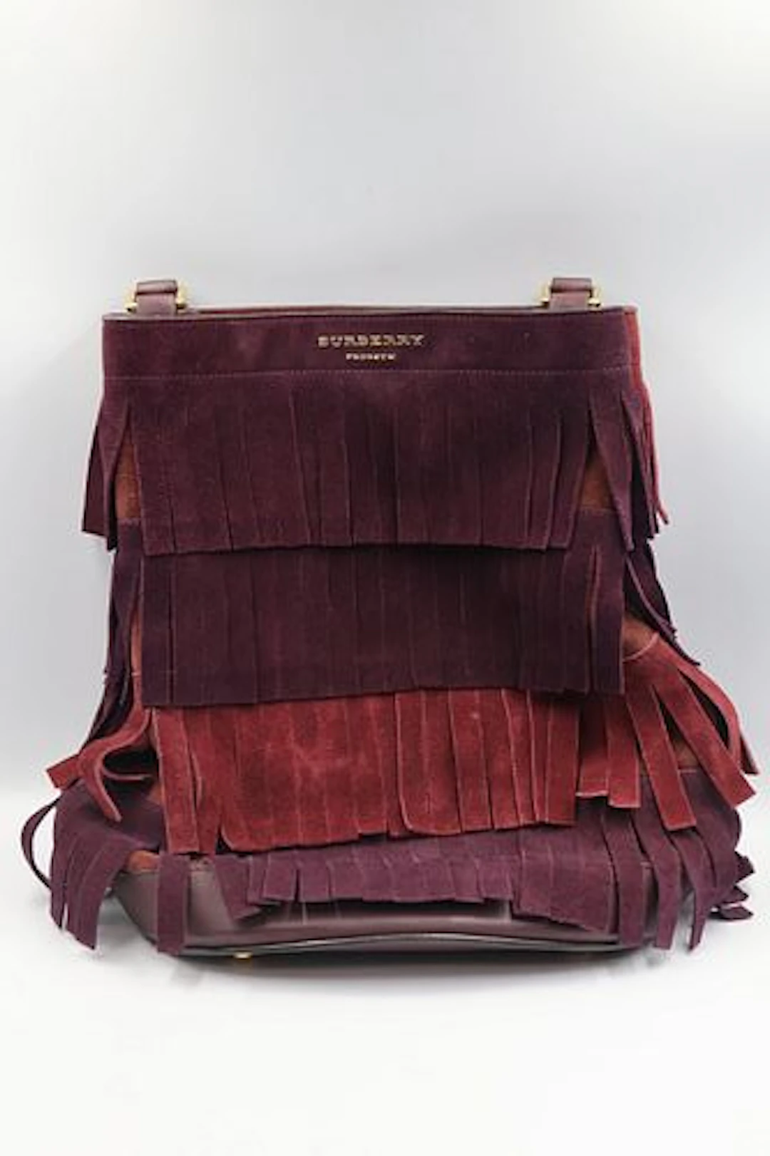 Burberry Prorsum Suede Tiered Fringe Bag