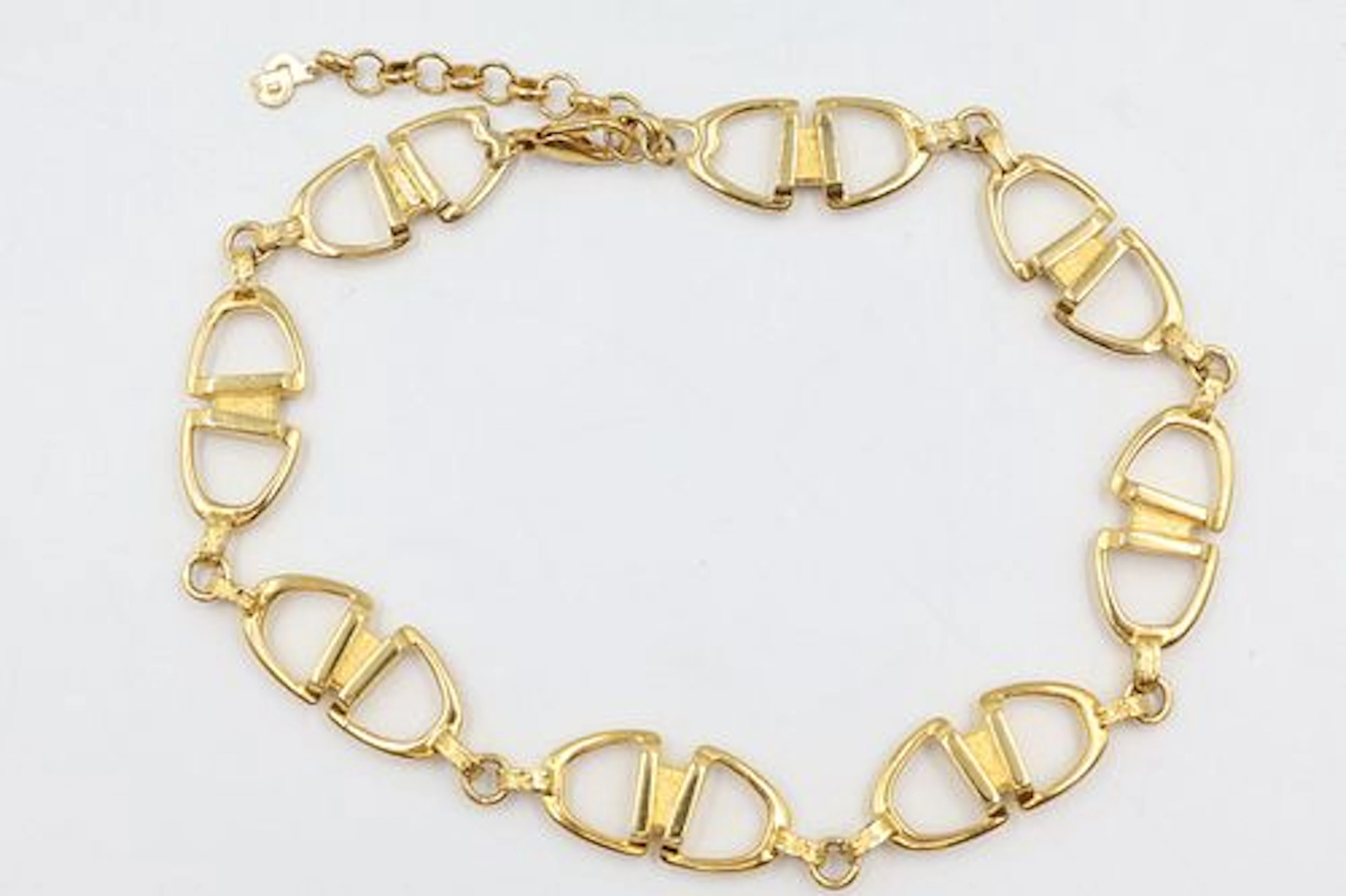 Dior Gold Plated Stirrup Equestrian Necklace