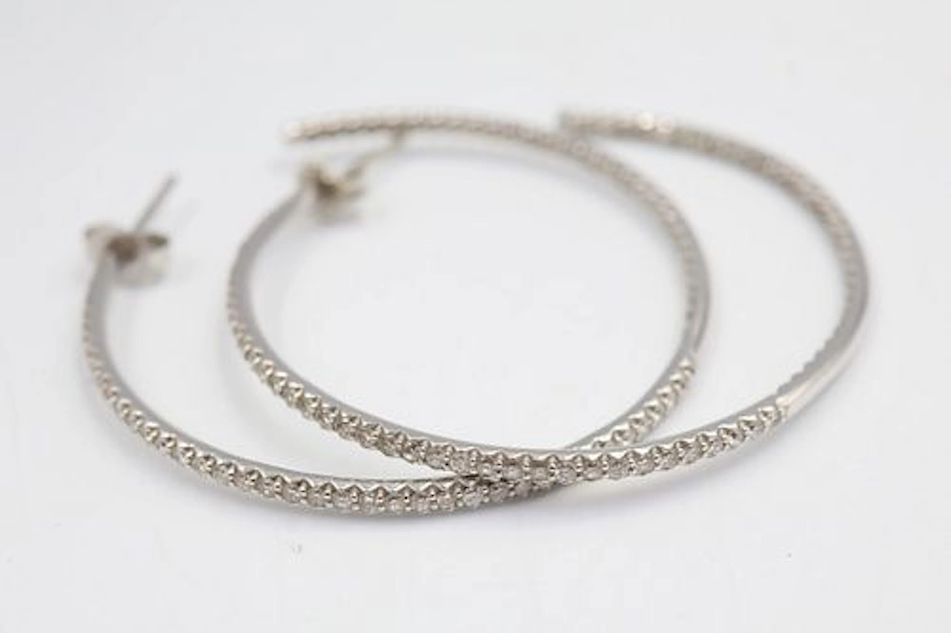 Roberto Coin 18k Gold & Diamond hoops