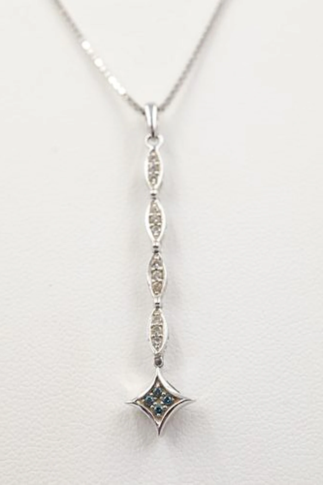 14k White Gold & Diamond Pendant